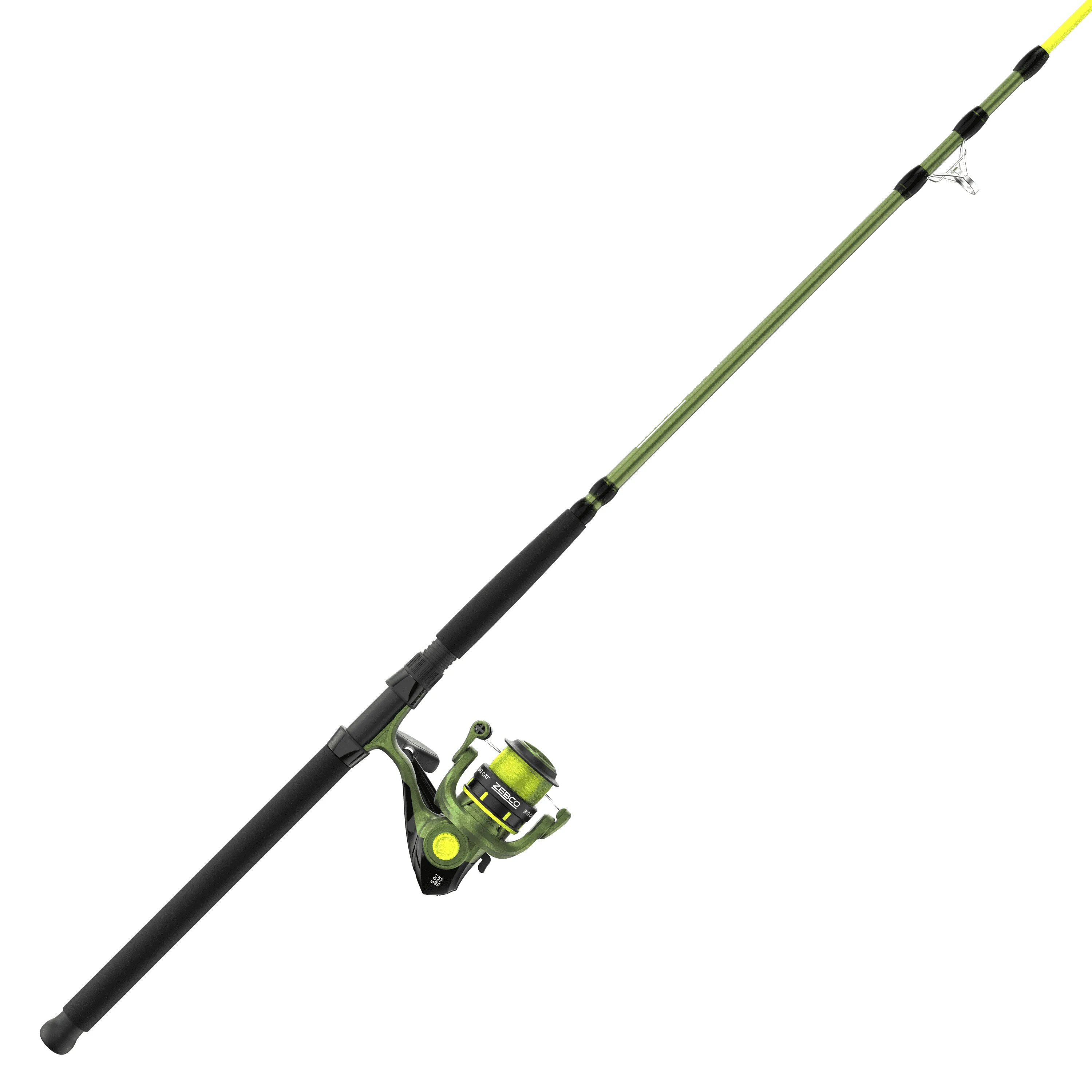 Zebco Big Cat Spinning Reel and Fishing Rod Combo, 7-Foot Rod, Size 60 Reel, Green