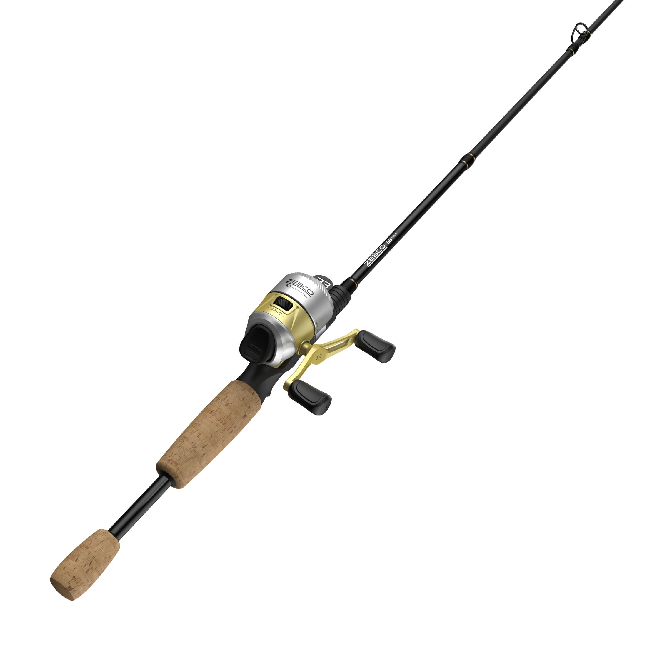 Zebco 33 Gold Micro Spincast Reel and Fishing Rod Combo, Pre-Spooled 4-Pound Line, Silver/Gold