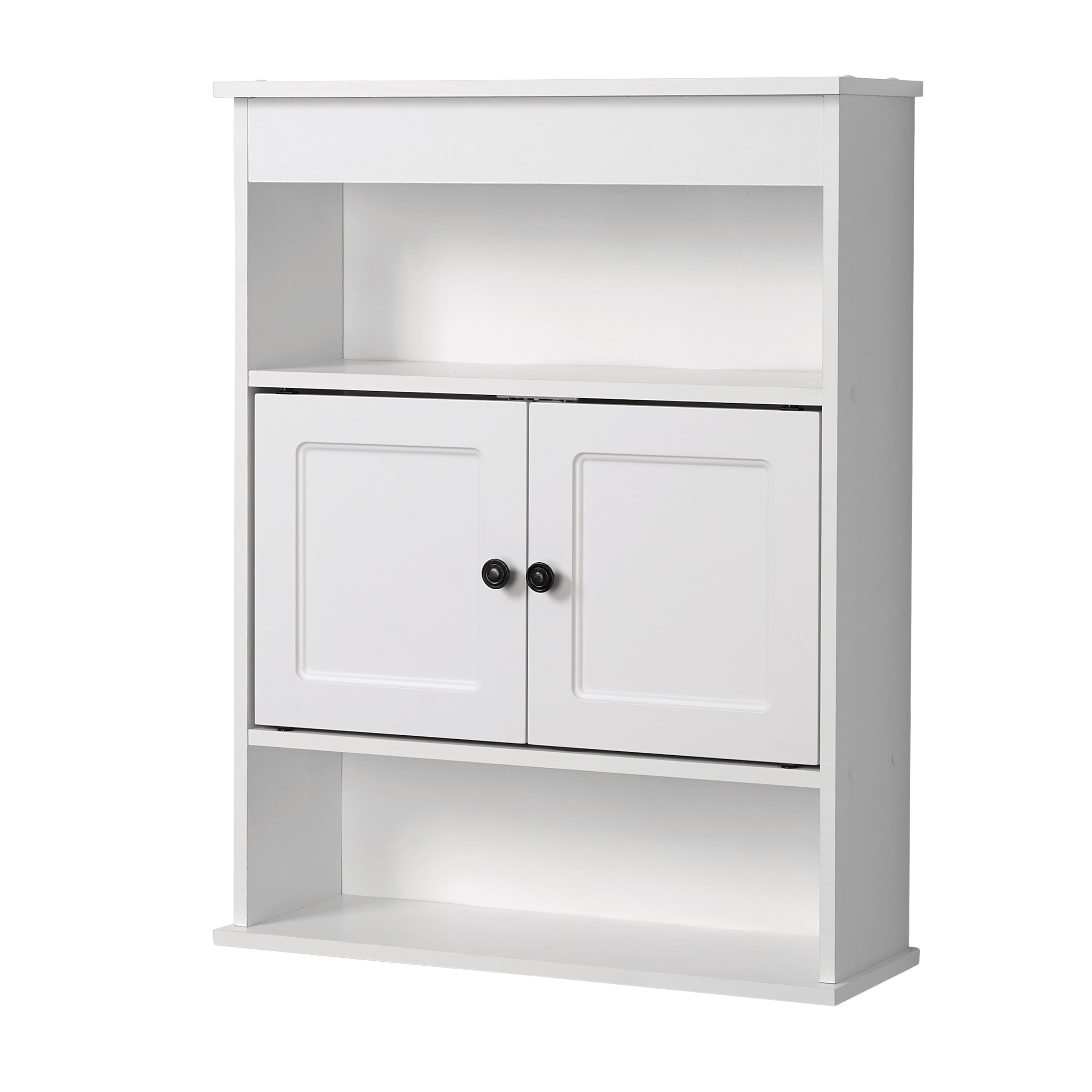 Zenna Home Engineered Wood Bathroom Wall Cabinet with 3 Shelves, White