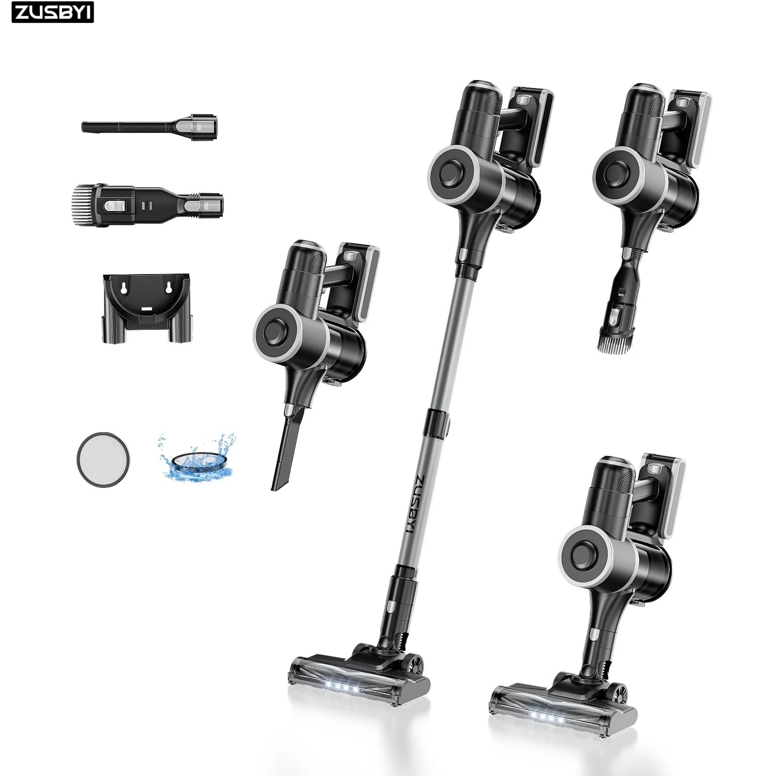 ZUSBYI Cordless Stick Vacuum Cleaner - Telescopic Tube