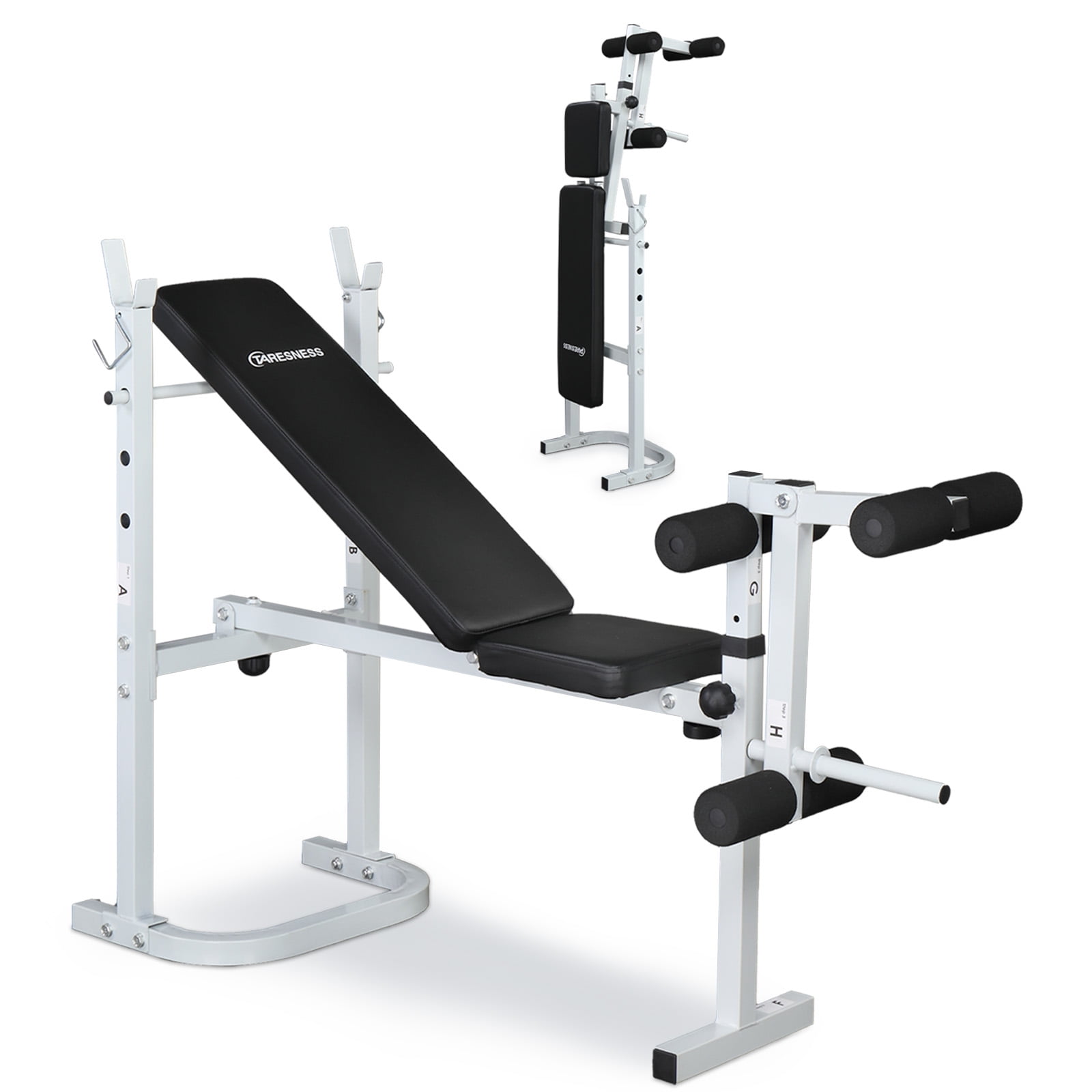 Zimtown Folding Olympic Weight Bench, Adjustable Professional Multi-Functional Workout Bench set, for Weight Lifting and Strength Training