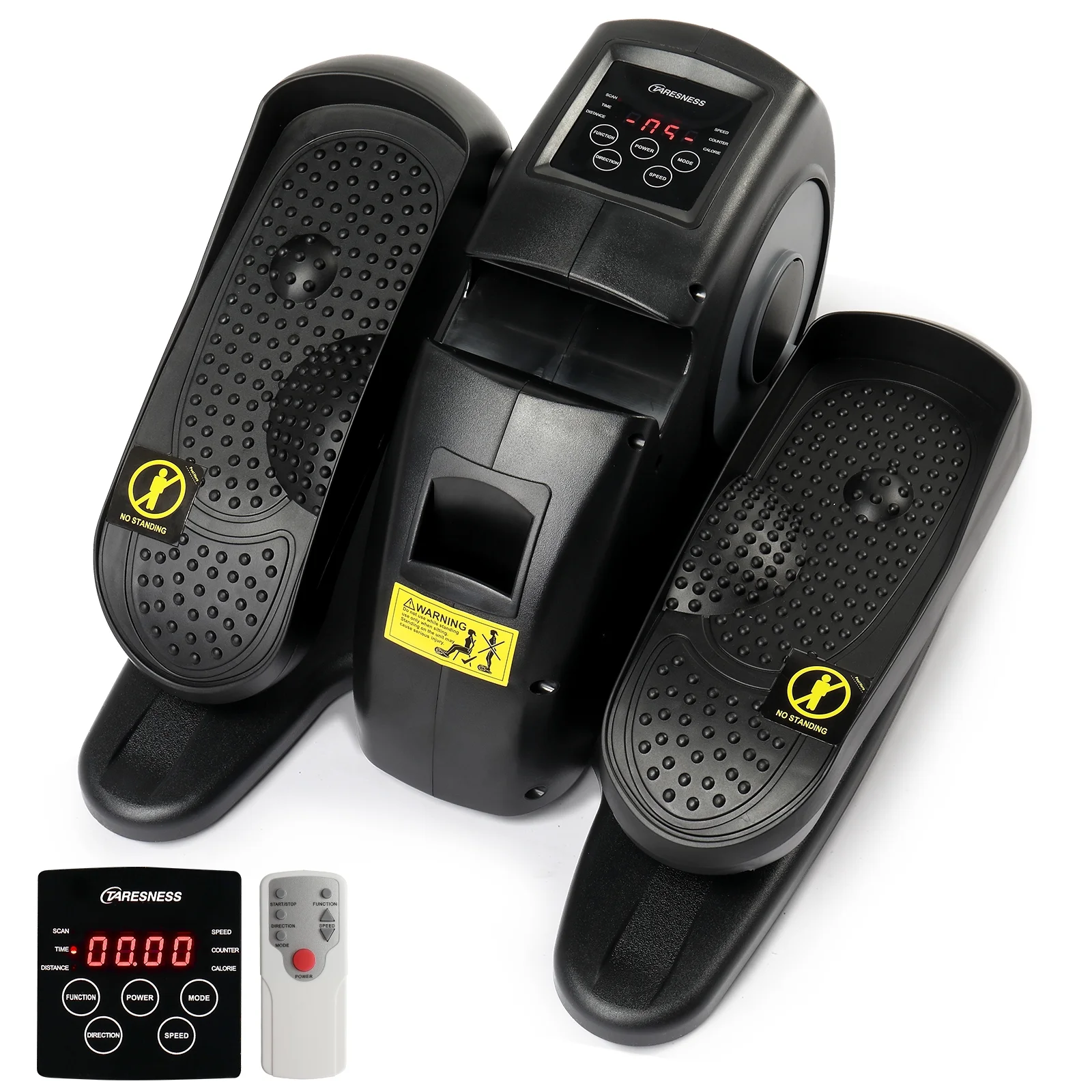 Zimtown Under Desk Elliptical Bike, Pedal Exerciser, Mini Electric Elliptical Machine, Black/Gray