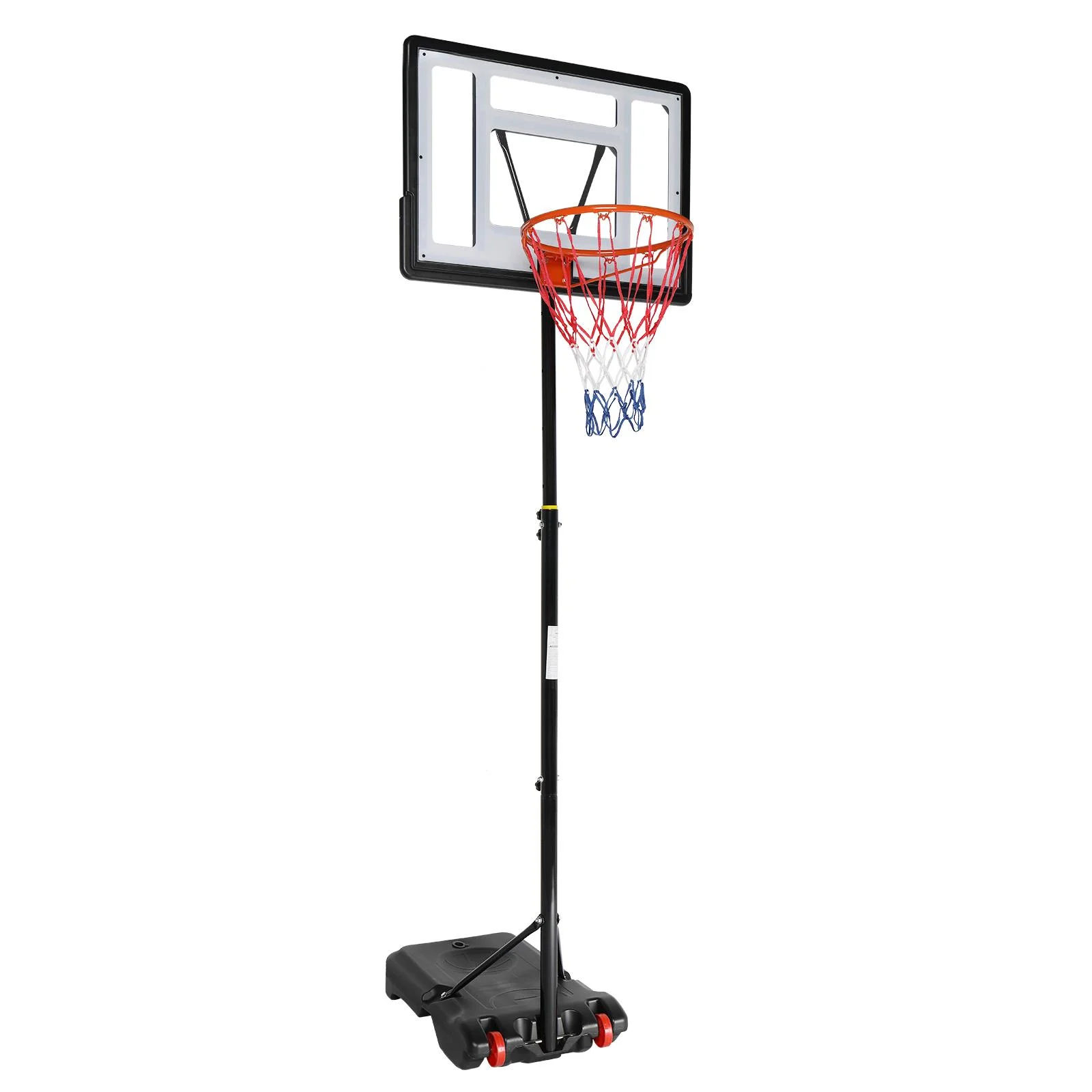 Zimtown 6.5ft-8ft Portable Basketball Hoop System Stand, Height Adjustable Basketball Goal, with 32"W PVC Backboard 2 Nets Wheels, for Youth Kids Teenagers Indoor Outdoor Playing