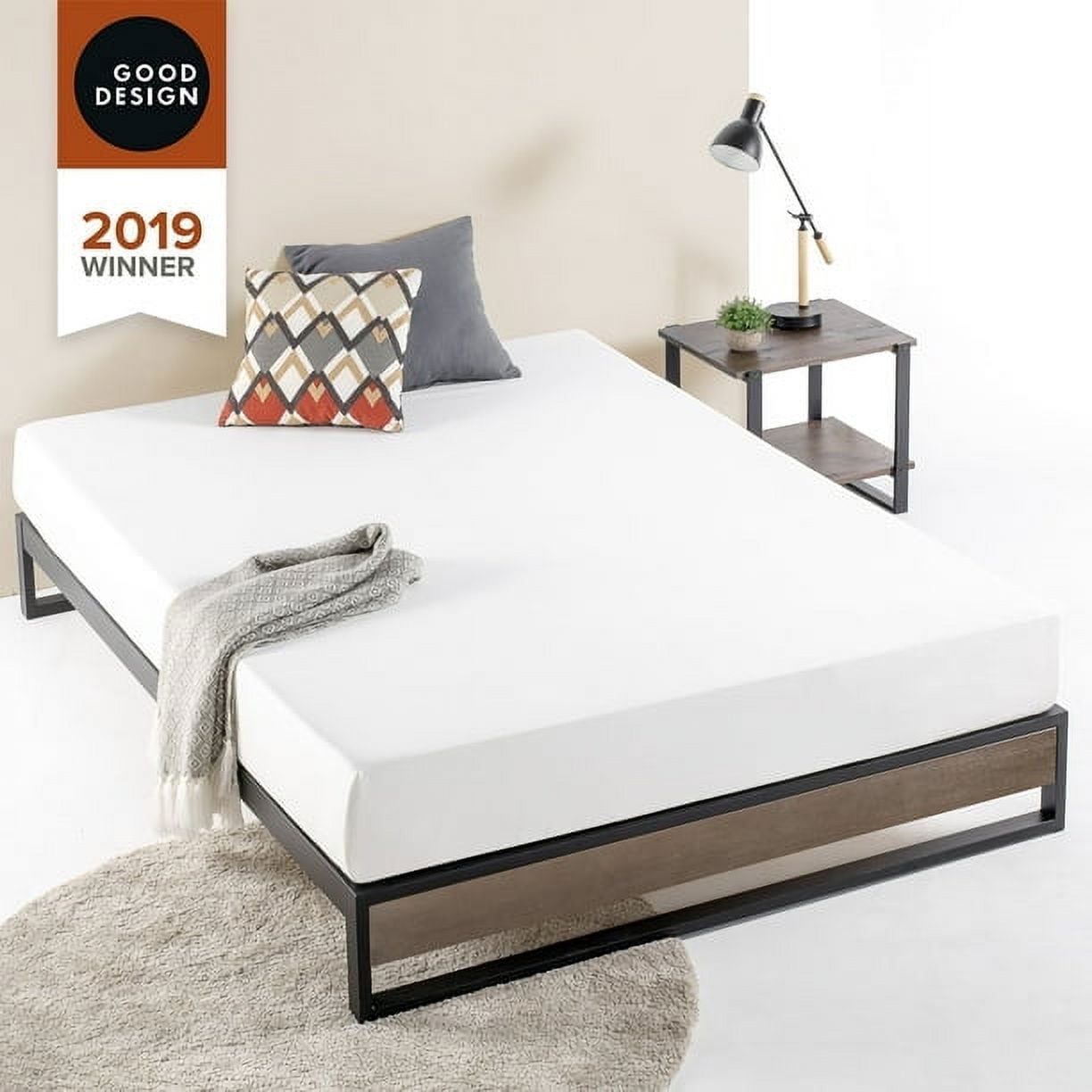 Zinus Good Design Winner Suzanne 10" Bamboo and Metal Platform Bed, Full