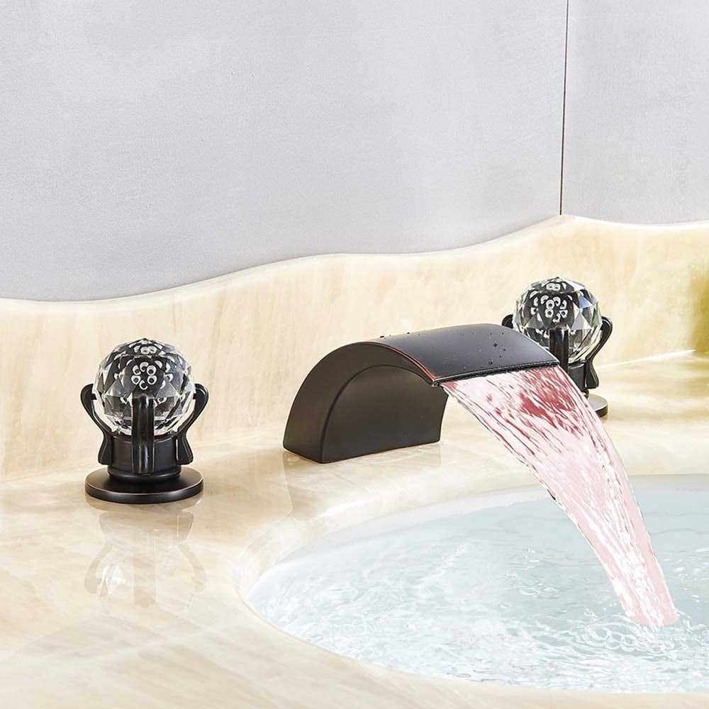 Zovajonia 63D-HSJXM Widespread Oil Rubbed Bronze Vanity Mixer Faucet