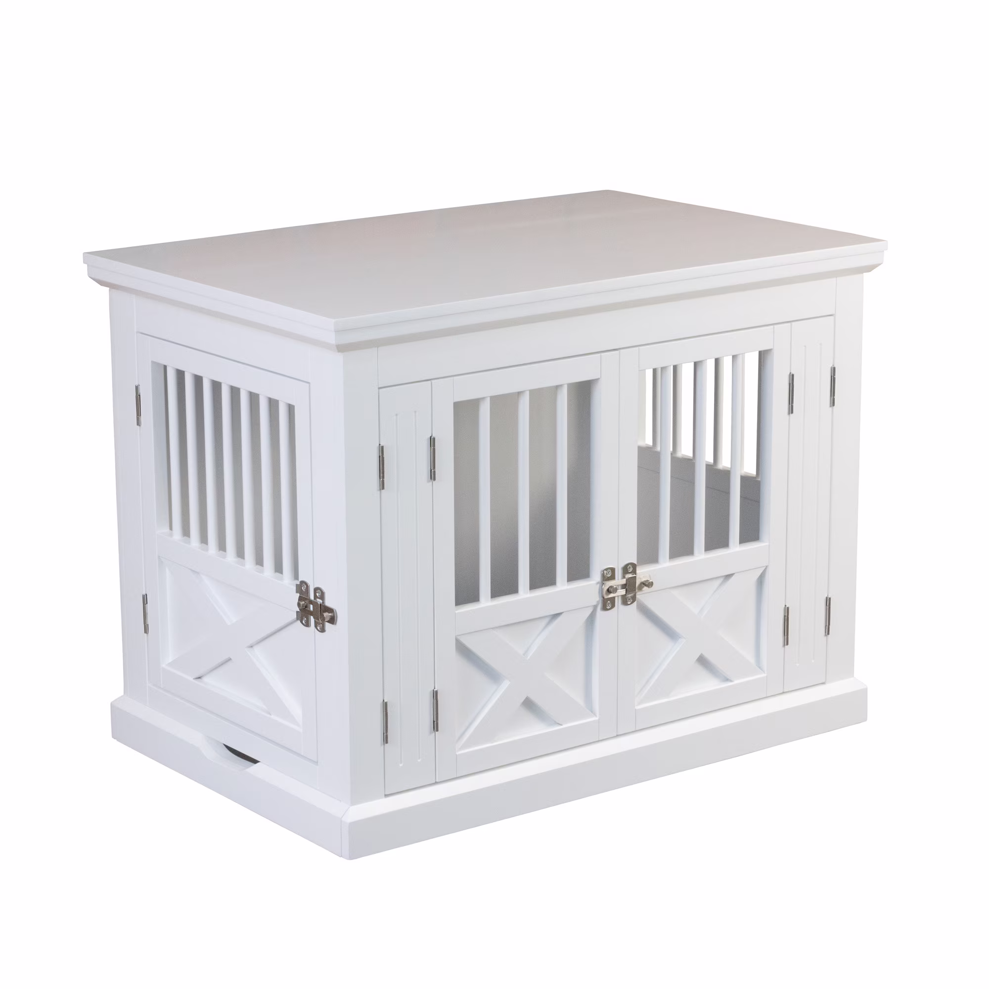 Zoovilla Triple Door Dog Crate Kennel White Medium 30.63"L x 20.39"W x 23.23"H