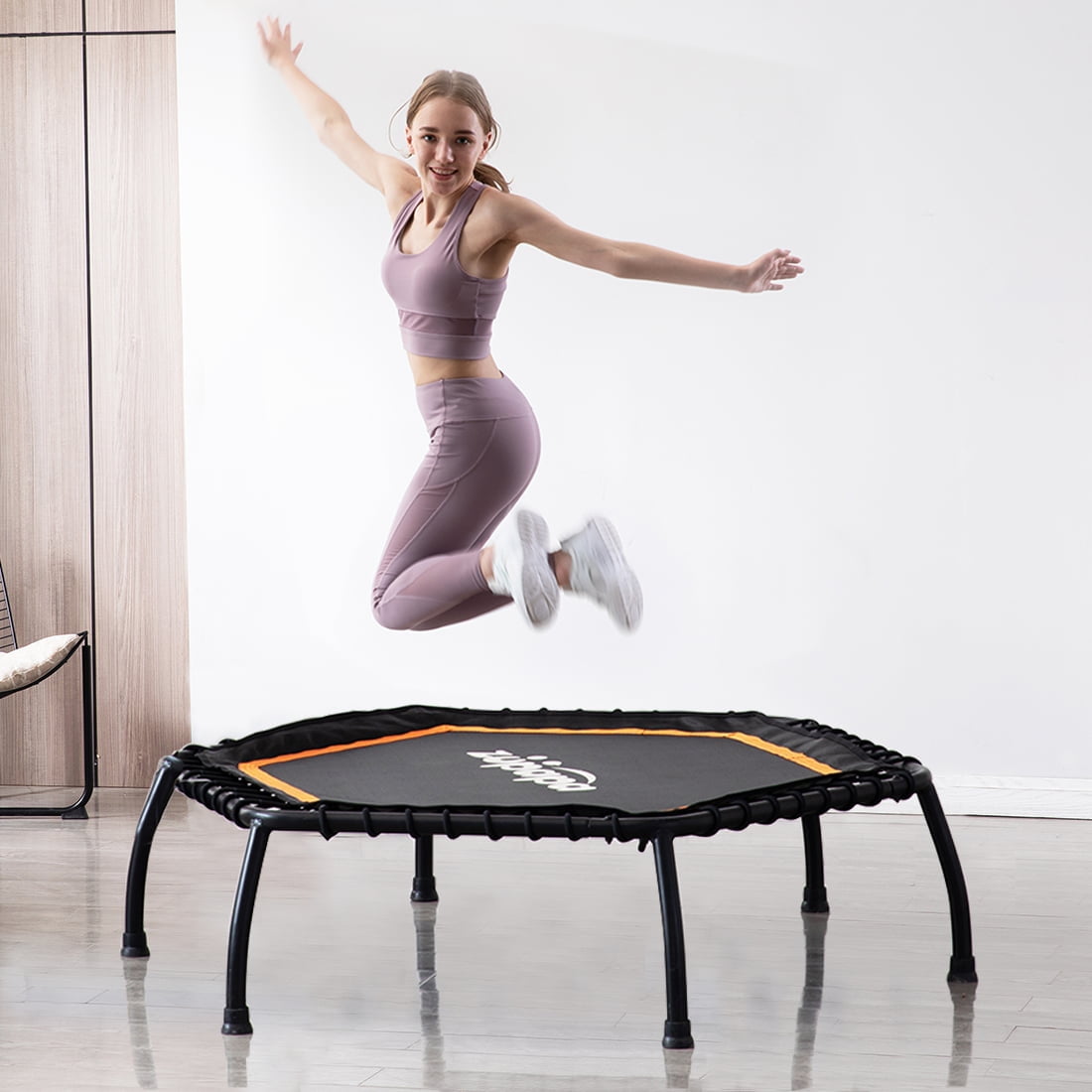 Zupapa 45in Fitness Trampoline, Indoor Rebounder for Adults, Max Limit 330 lbs
