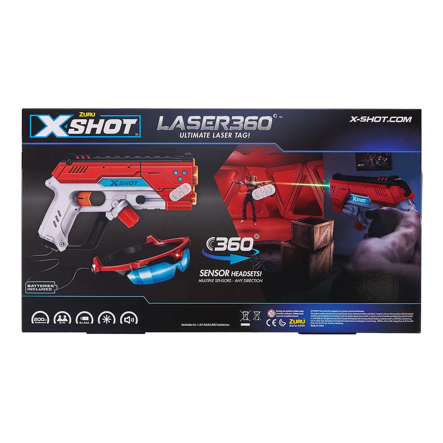 Zuru 36280 X-Shot Laser360 Double Laser Blaster Pack (2 Laser Blasters, 2 Goggles)