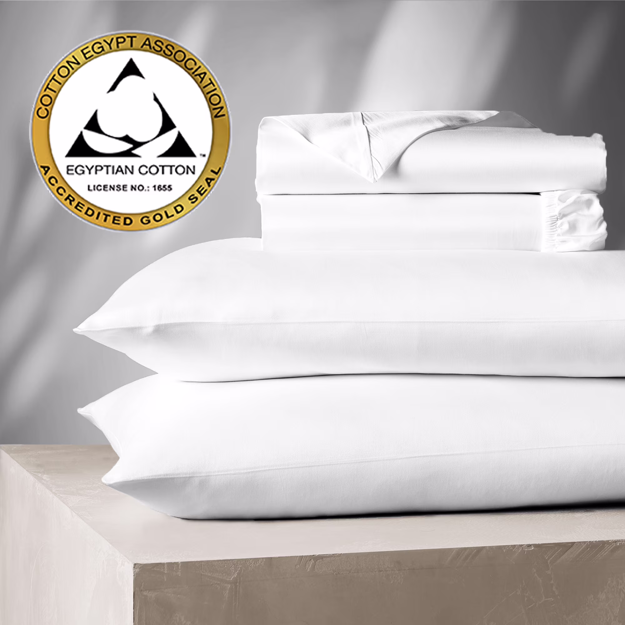 Aireolux 100% Cotton Egyptian 1000 Thread Count Full Bed Sheet Set – 4-Piece Silky Sateen, Deep Pocket, Super Soft & Breathable, White by Linen Closet