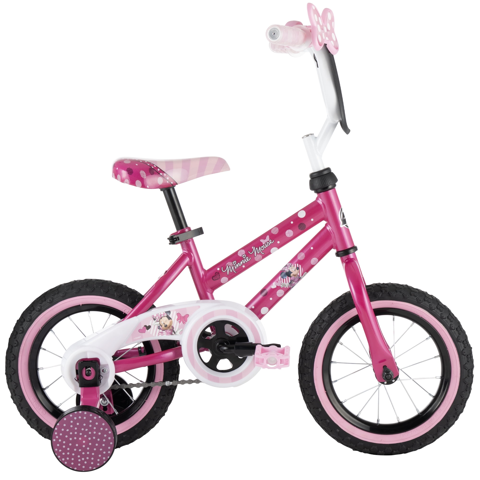 Huffy 12" Disney Minnie Mouse Kids' Bike, Fits Riders 3'1" - 3'5", Pink, Child, Girl's