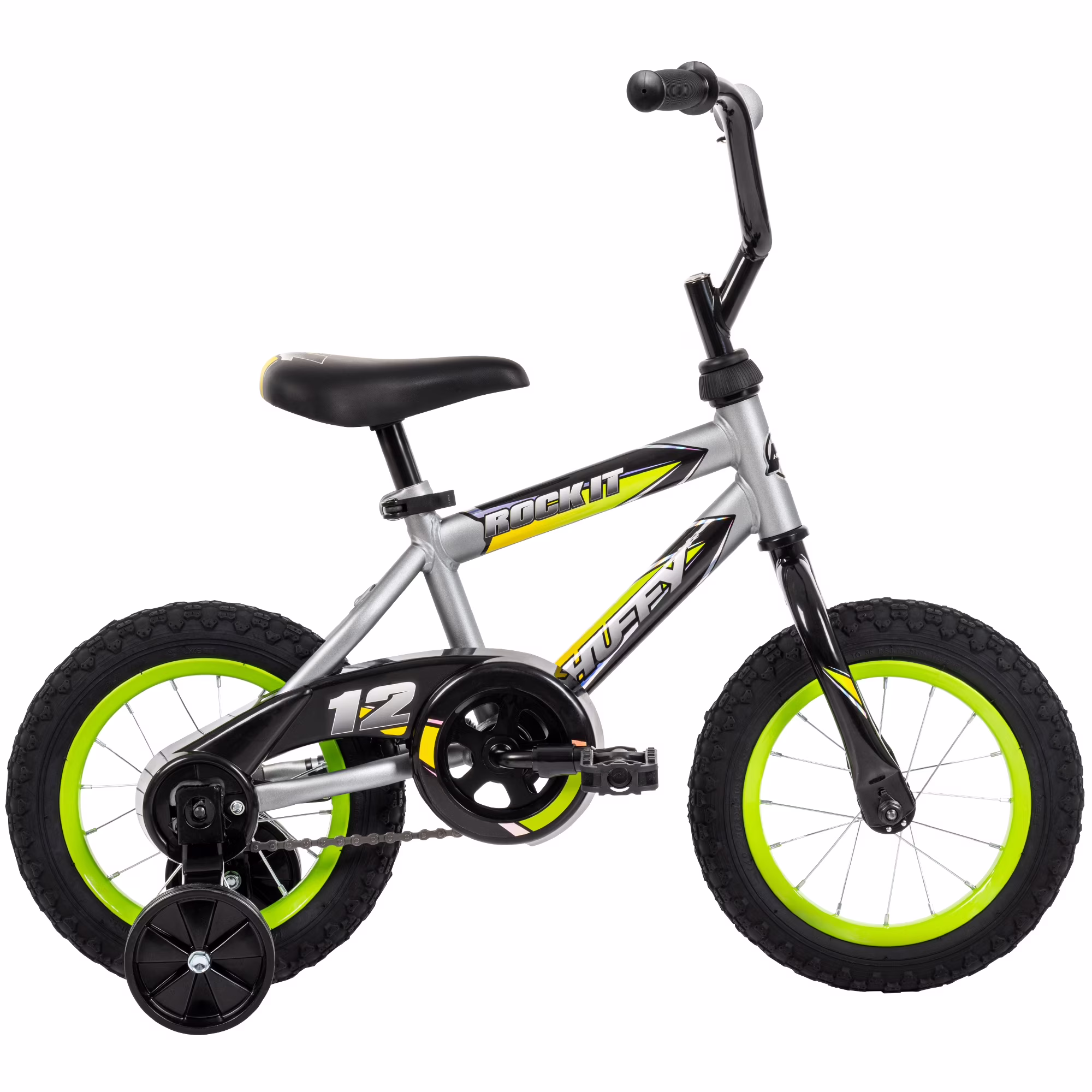 Huffy 12" Rock It Kids' Bike, Fits Riders 37" - 42", Gray, Child, Boys