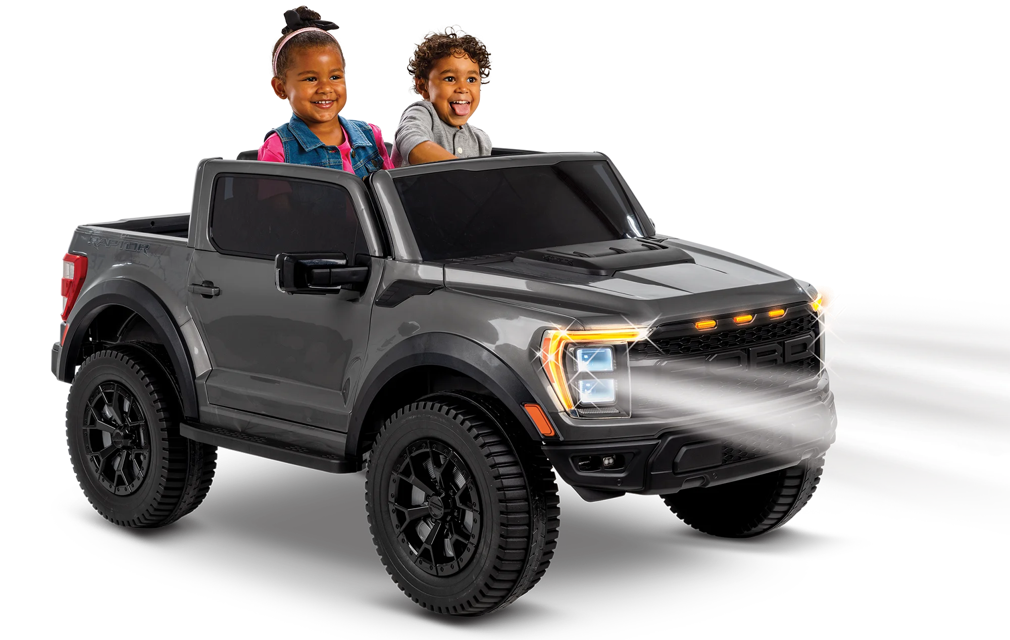 12V Ford F-150 Raptor Battery Ride-on Toy, Carbonized Grey, Kids Ages 3+, by Huffy