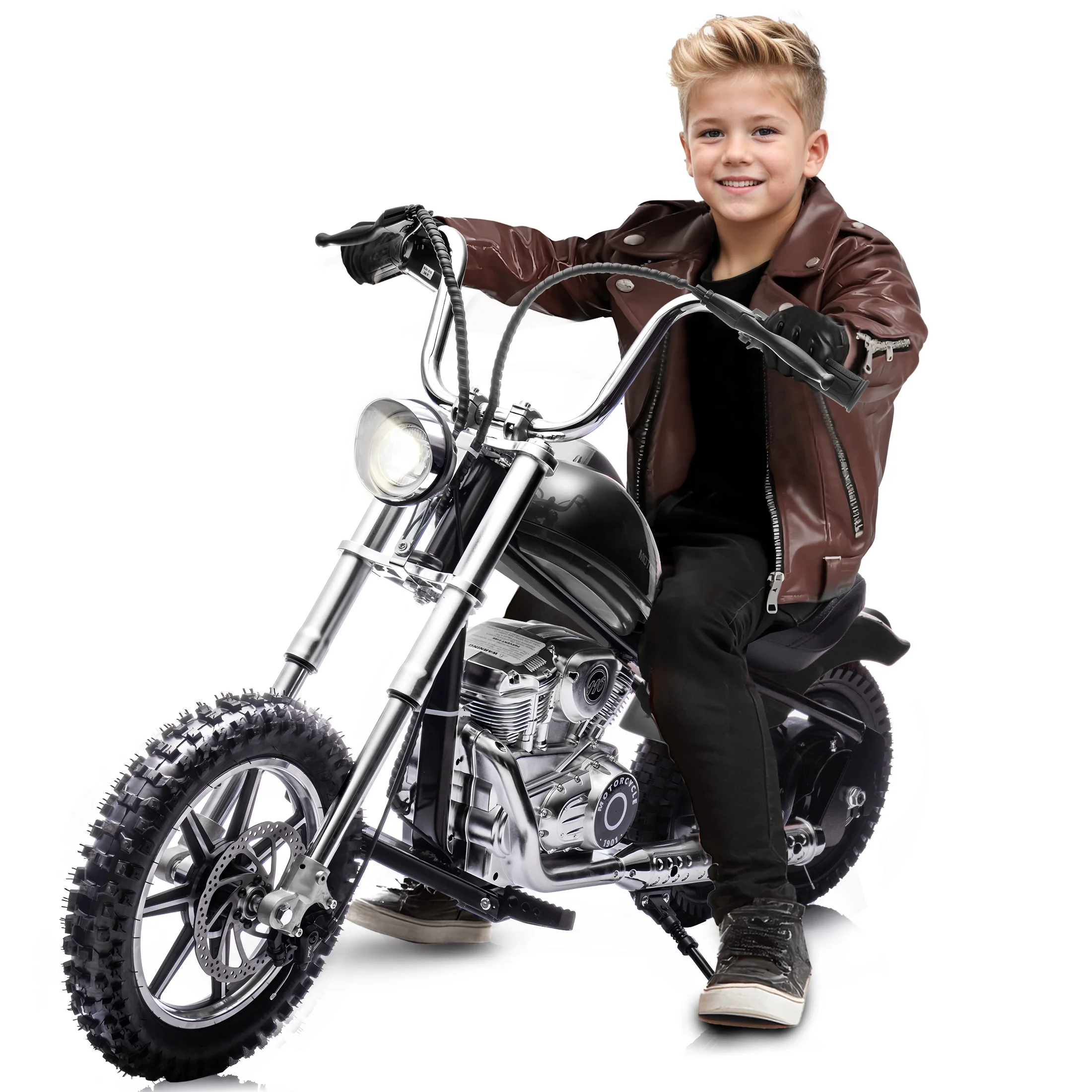 36V Power Ride on Motorcycle for Teen, Kids Electric Motorcycle with Front Wheel suspension, LED Light, Top Speed 13.6 Mph, Electric Dirt Bike for Boys Girls, Black