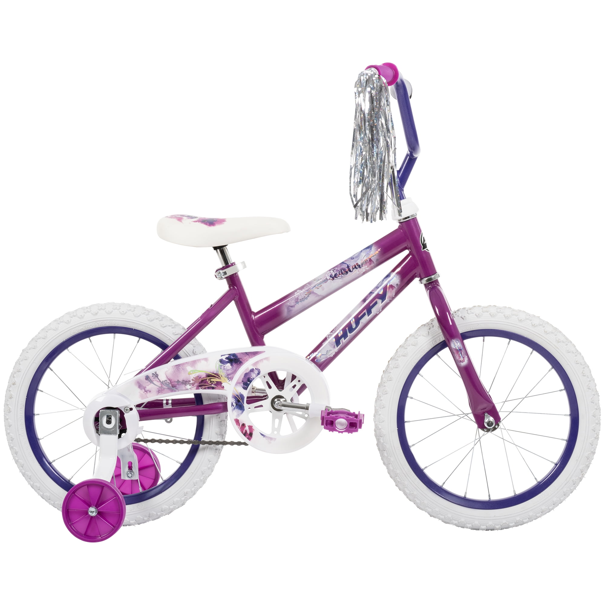 16" Sea Star Kids' Bike from Huffy, Fits Riders 42" - 48", Purple, Child, Girls