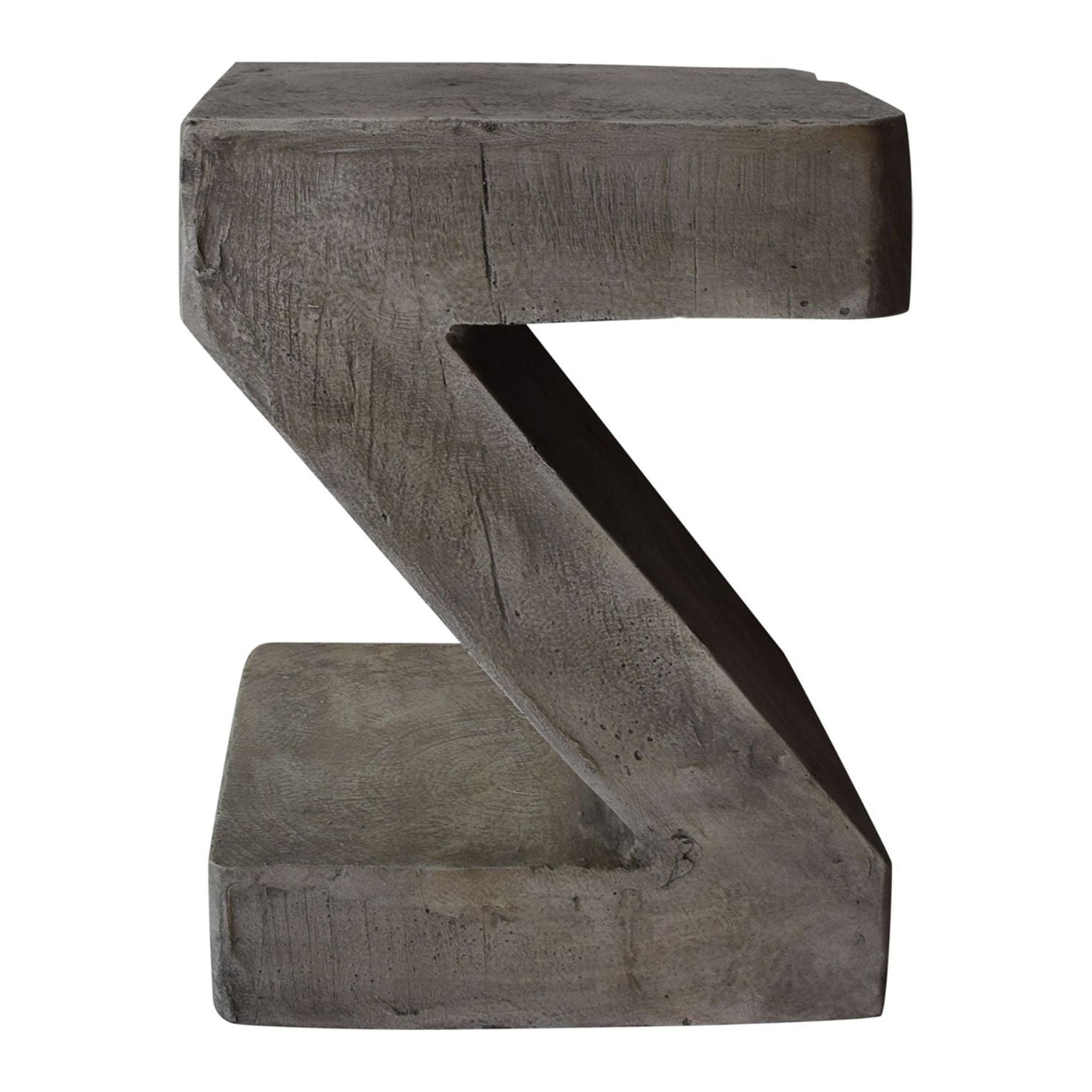 16.75" Gray Contemporary Accent Table with Twisting Edges
