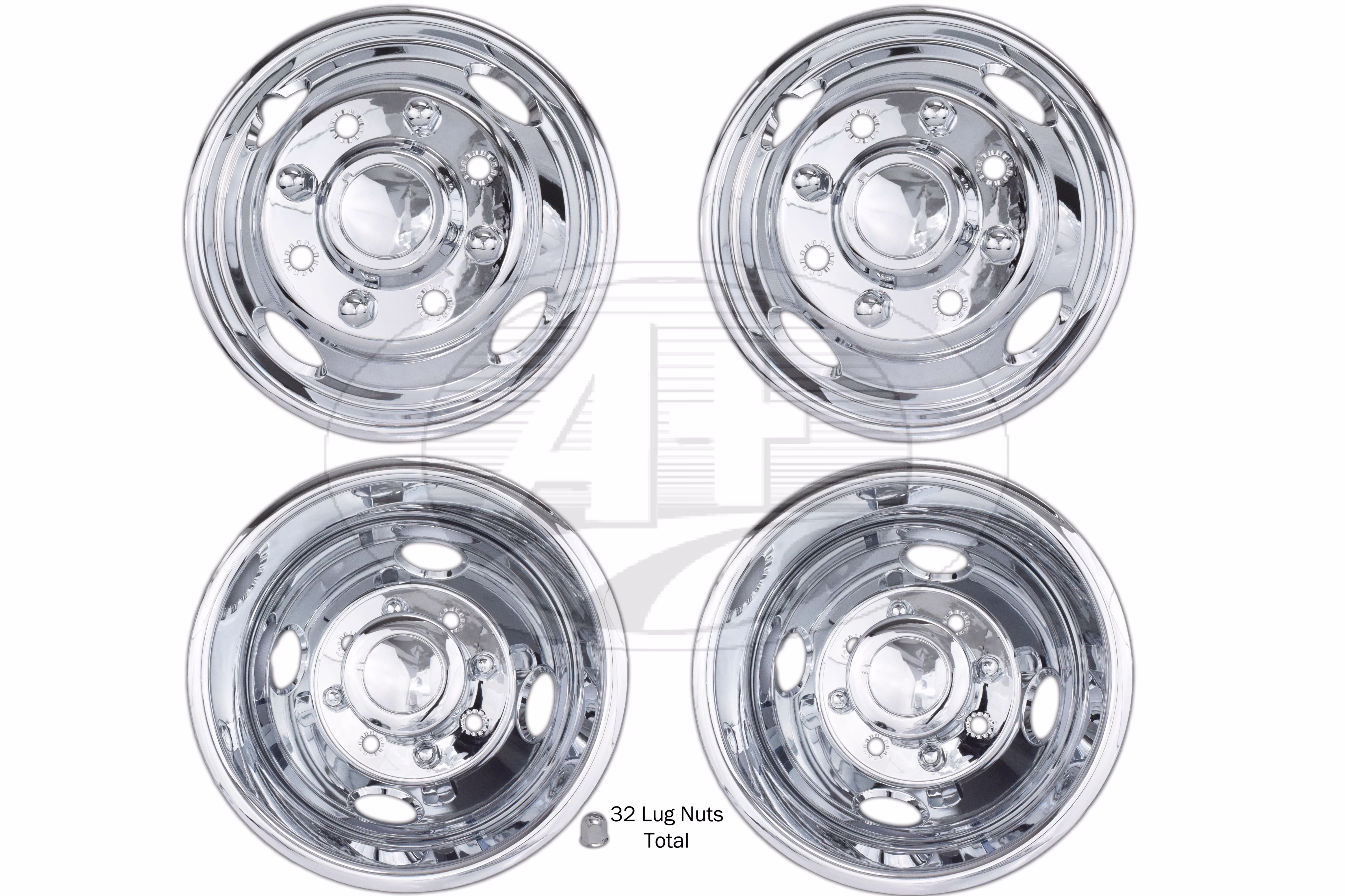 17" Wheel Simulator F/R Set ABS Chrome Plated for 2005-2014 Ford F250