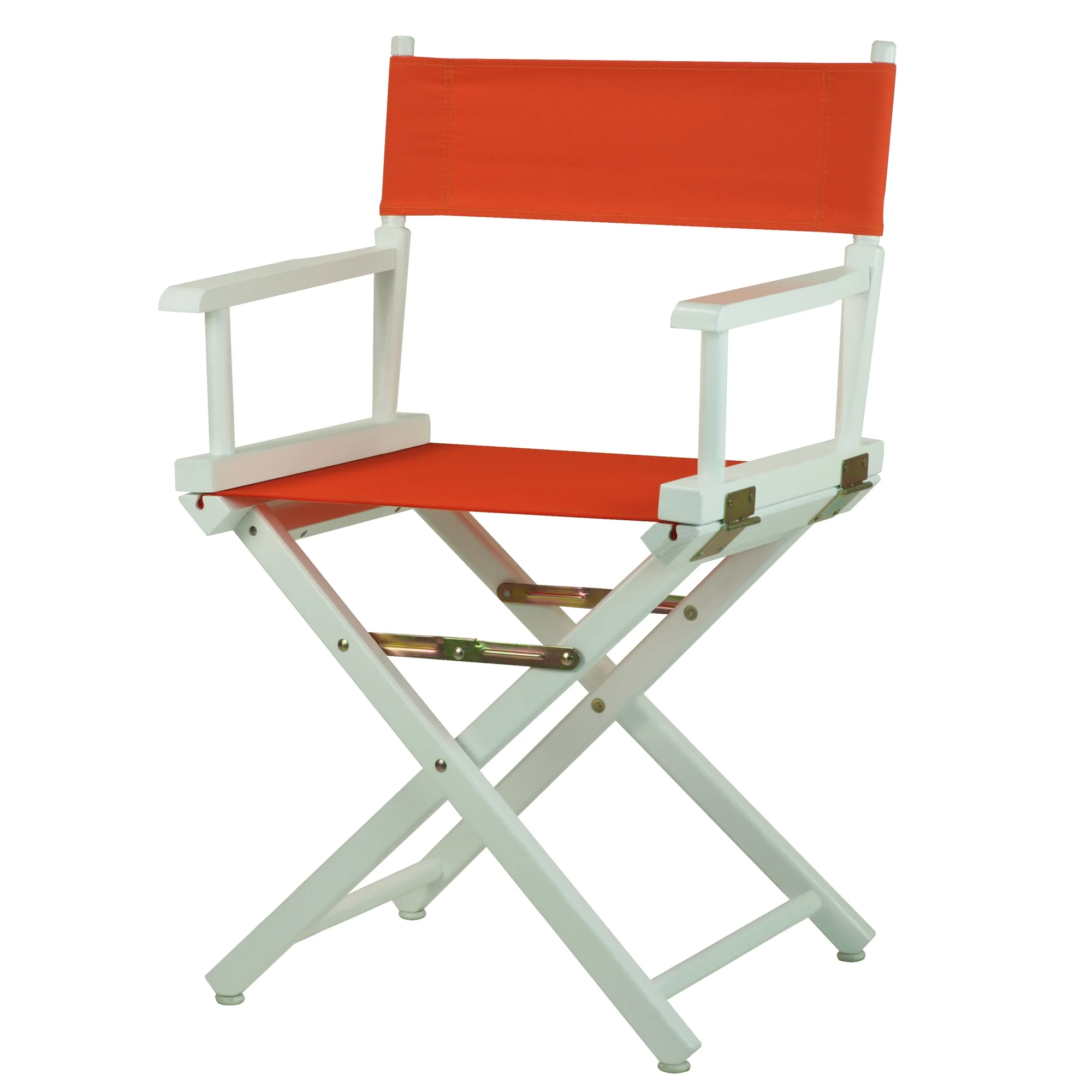 "18" Director's Chair White Frame-Orange Canvas"