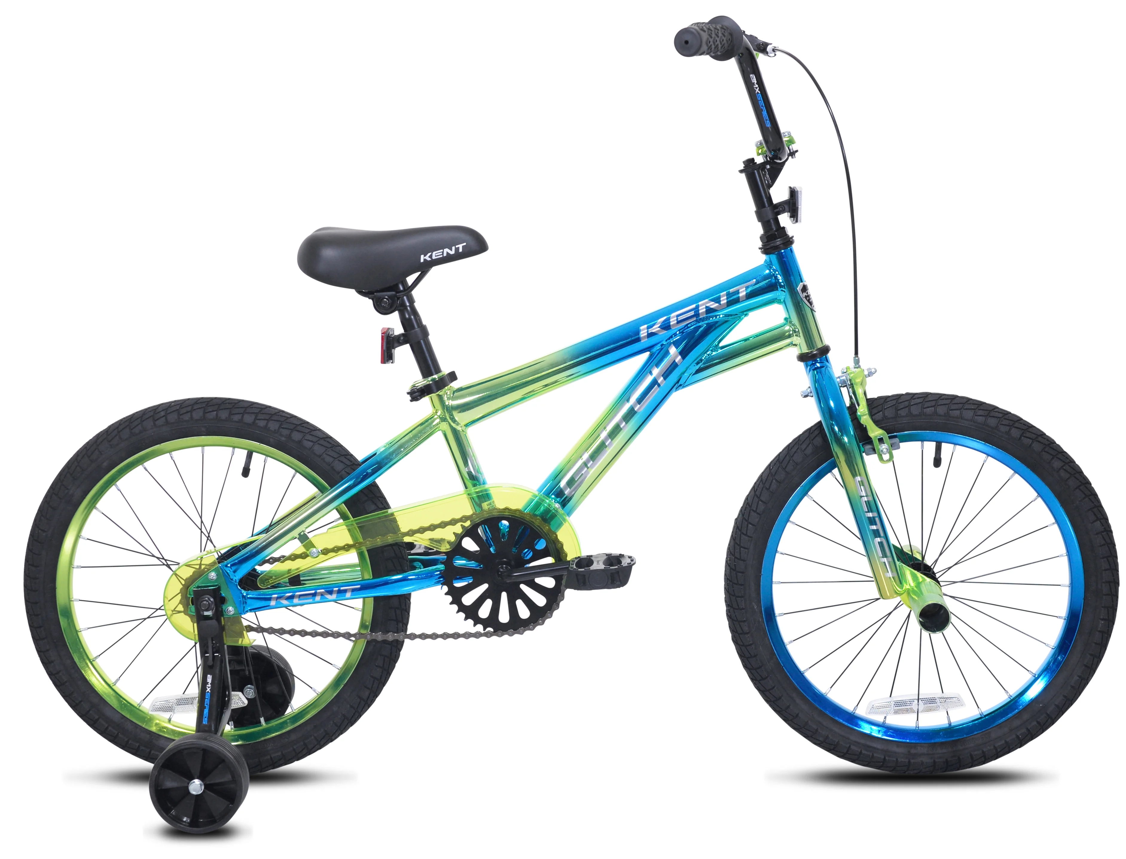 18" Kent Glitch BMX Child Bicycle, 18" Wheels, Kids Ages 6-12 Years, Blue/Green