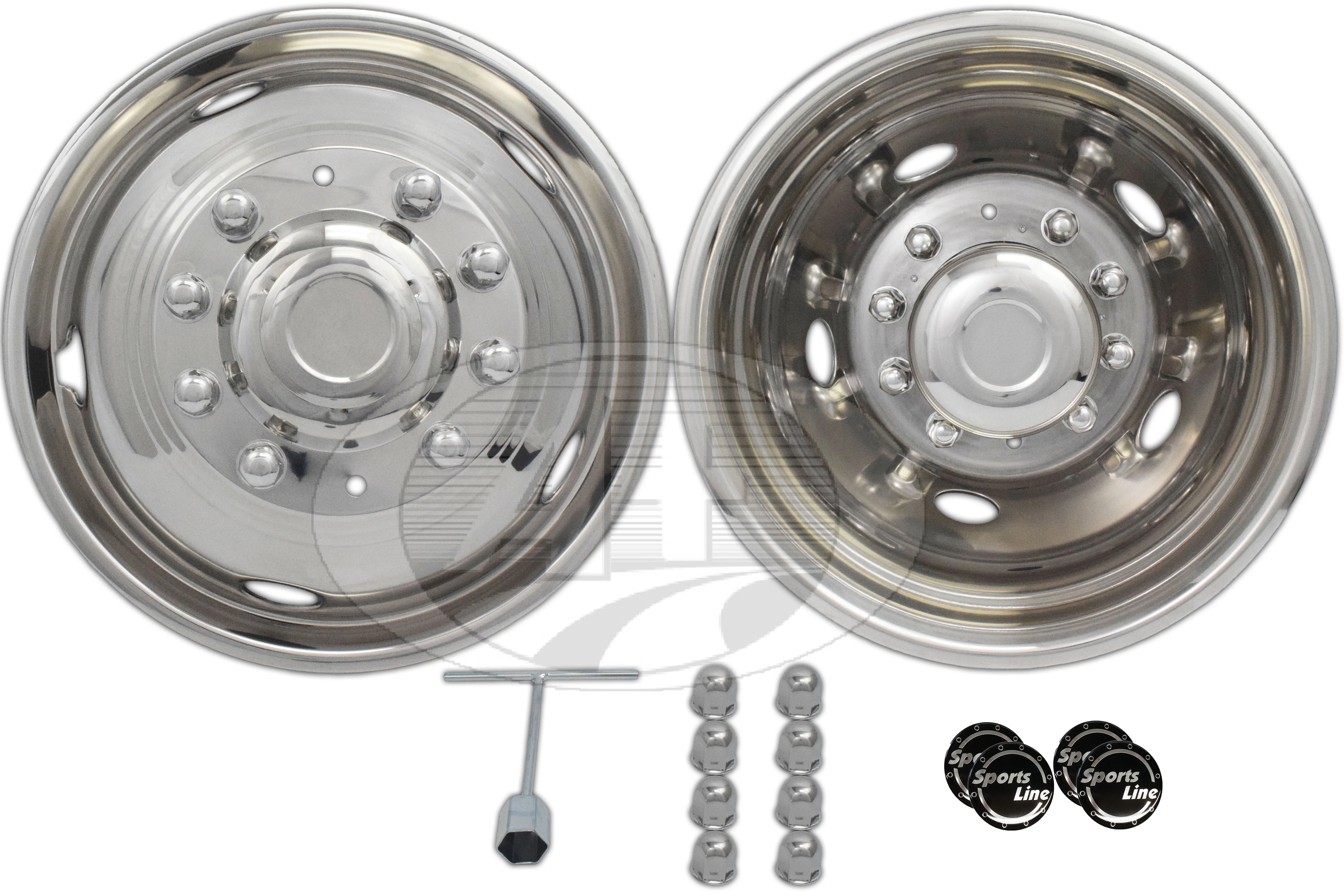 19.5” Ford 450 550 05~17 Stainless Steel Wheel Simulator Dually rim liner skin