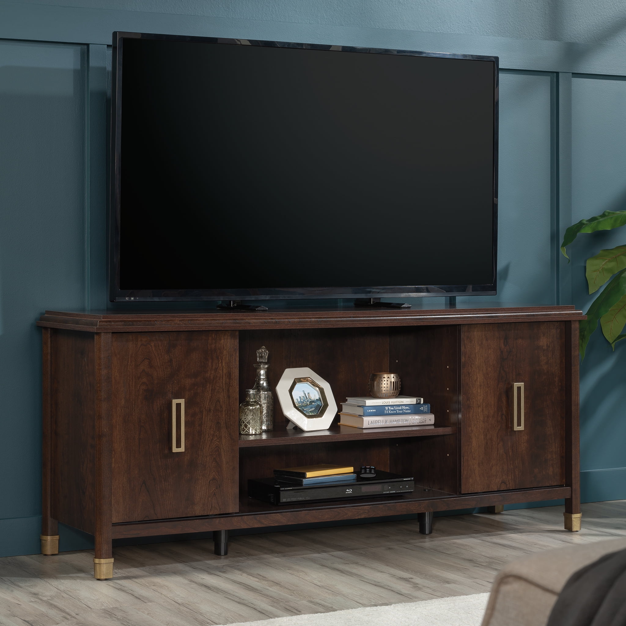 1934 Collection, by Sauder TV Stand for TV's up to 65", Deco Cherry Finish
