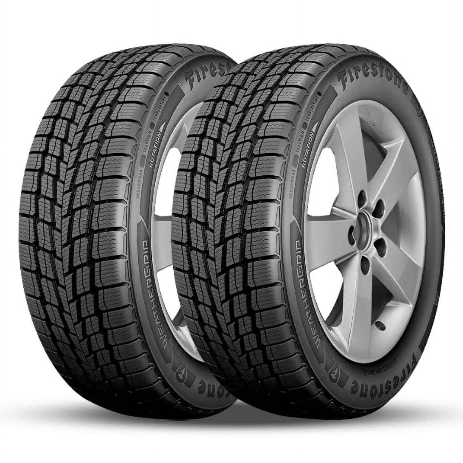 2 Firestone Weathergrip 225/50R17 94V 640AA ALL WEATHER Tires 65K Mile Warranty FS011551 / 225/50/17 / 2255017