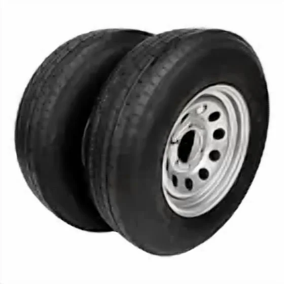 2-Pack Trailer Tire ST225/75R15 TrailQuest LRE 10 Ply 6 Lug Silver Modular Wheel 6X5.5" Bolt Pattern