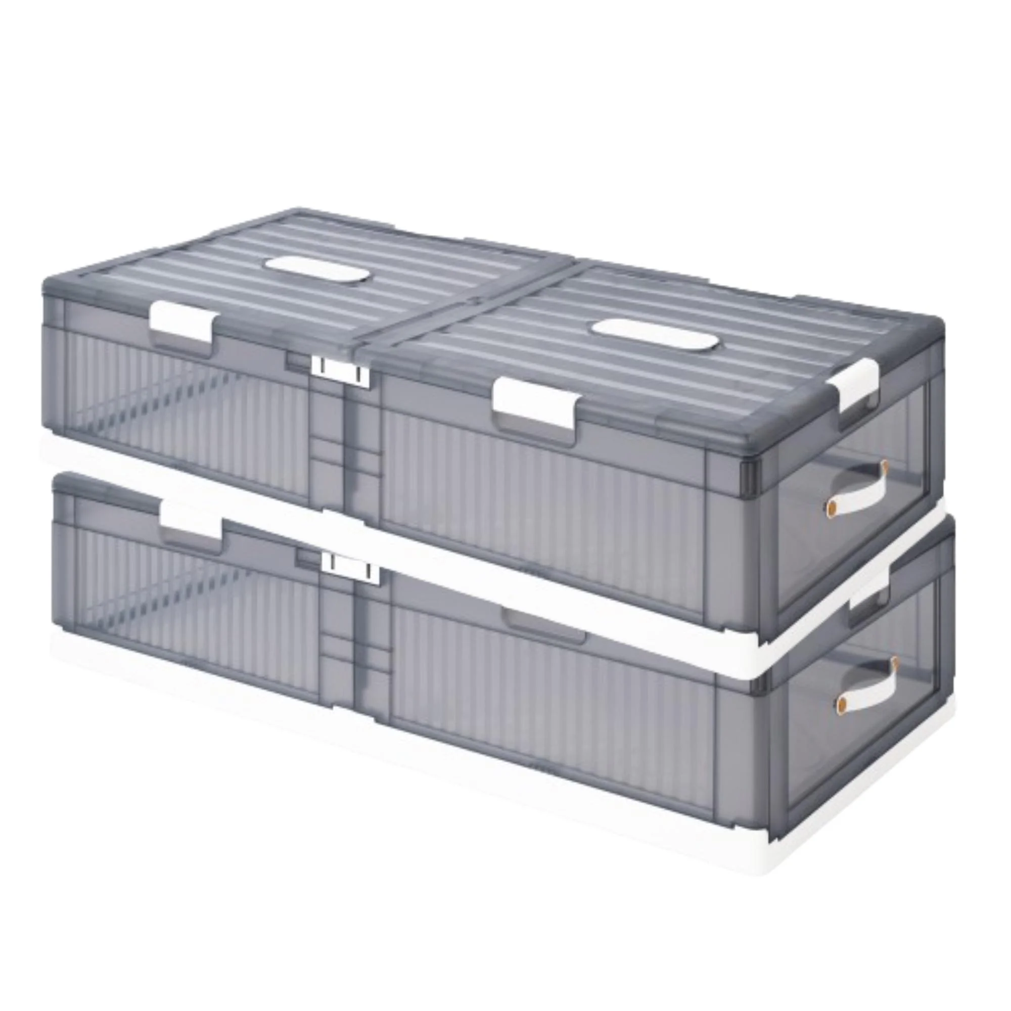 2 Pack Under Bed Storage Container with Wheels and Lids, Stackable Under Bed Storage Bins for Clothes, Shoes, Duvets, 39.4 "x 19.7 " x 9.5"