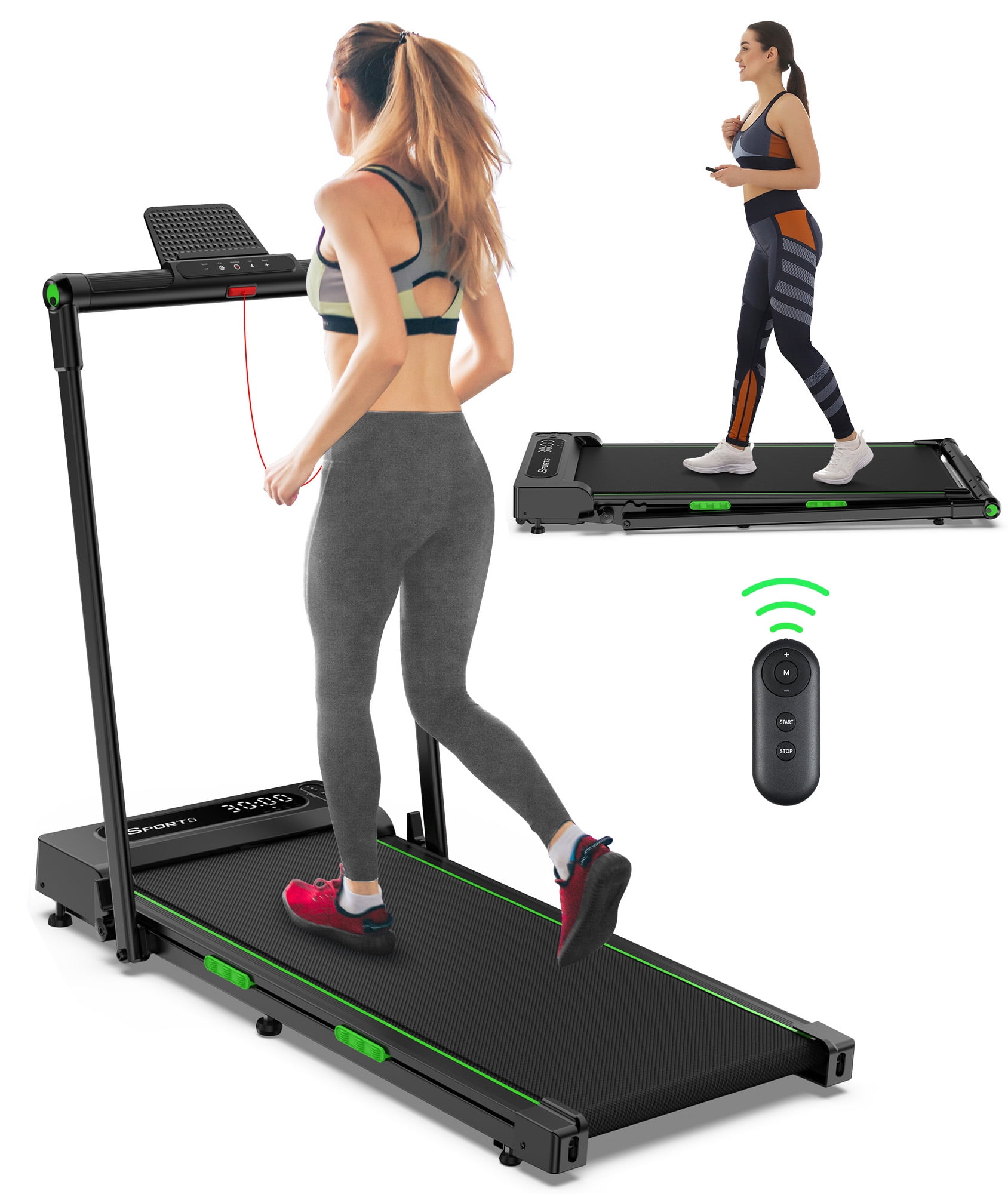 2 in 1 Walking Pad for Home/Office,Folding Treadmill 2.5HP,Dprodo Under Desk Treadmill with Remote,0.6-7.6mph
