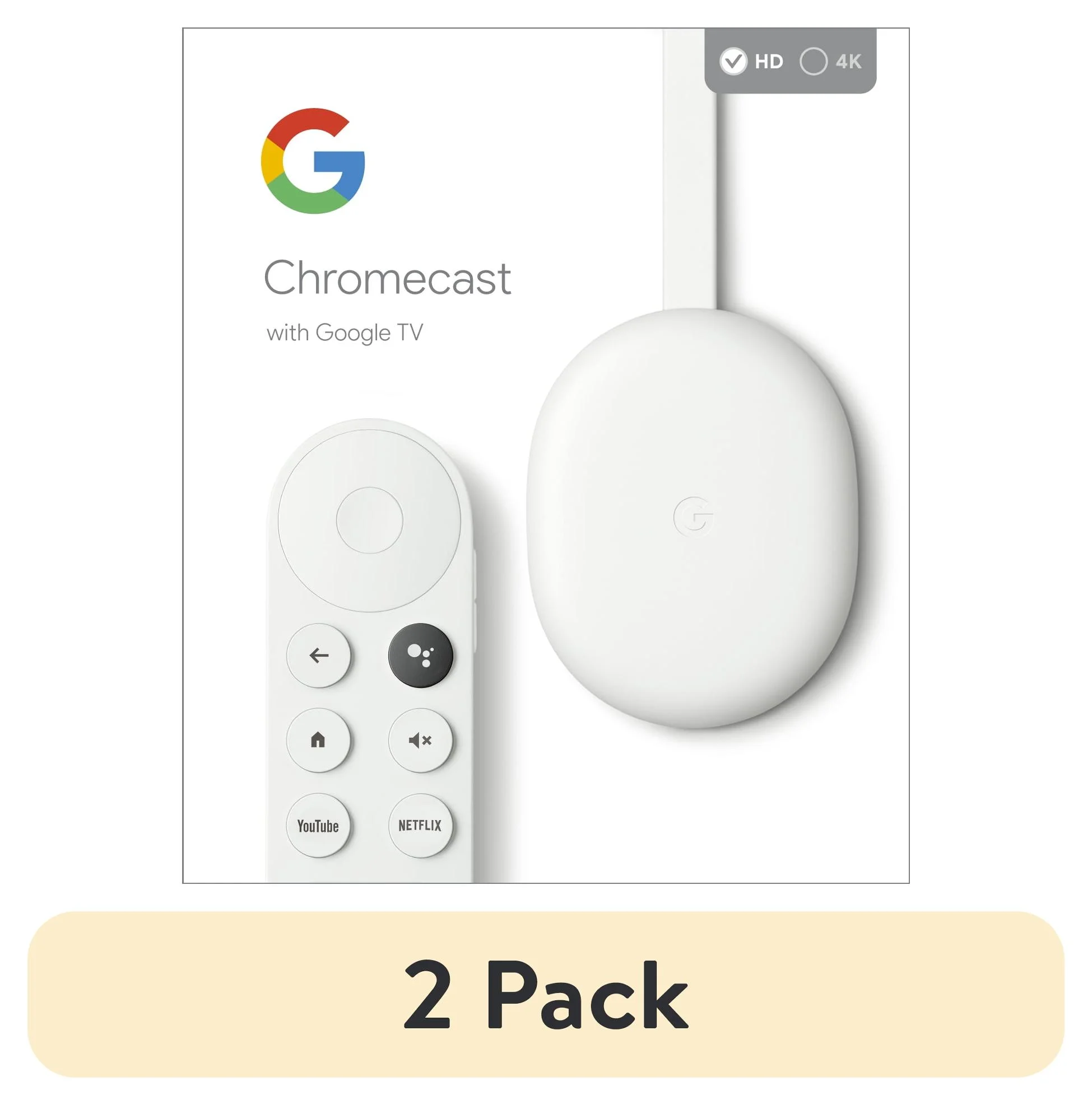 (2 pack) Chromecast with Google TV (HD) - Streaming Device