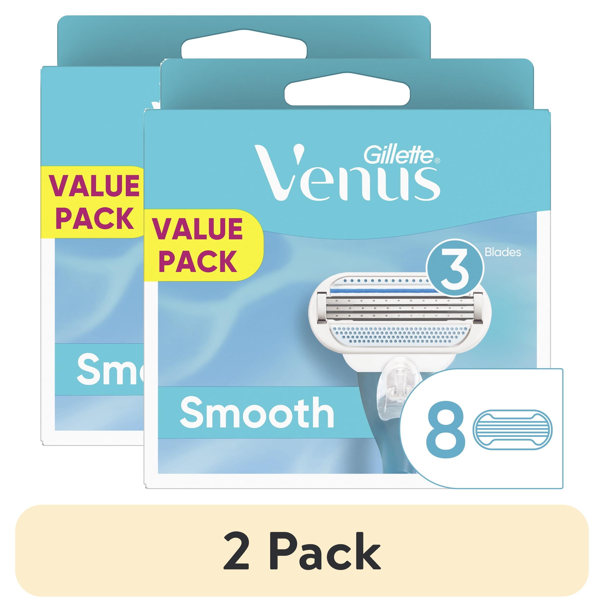(2 pack) Venus Smooth Women's Razor Blade Refills, 8 Count