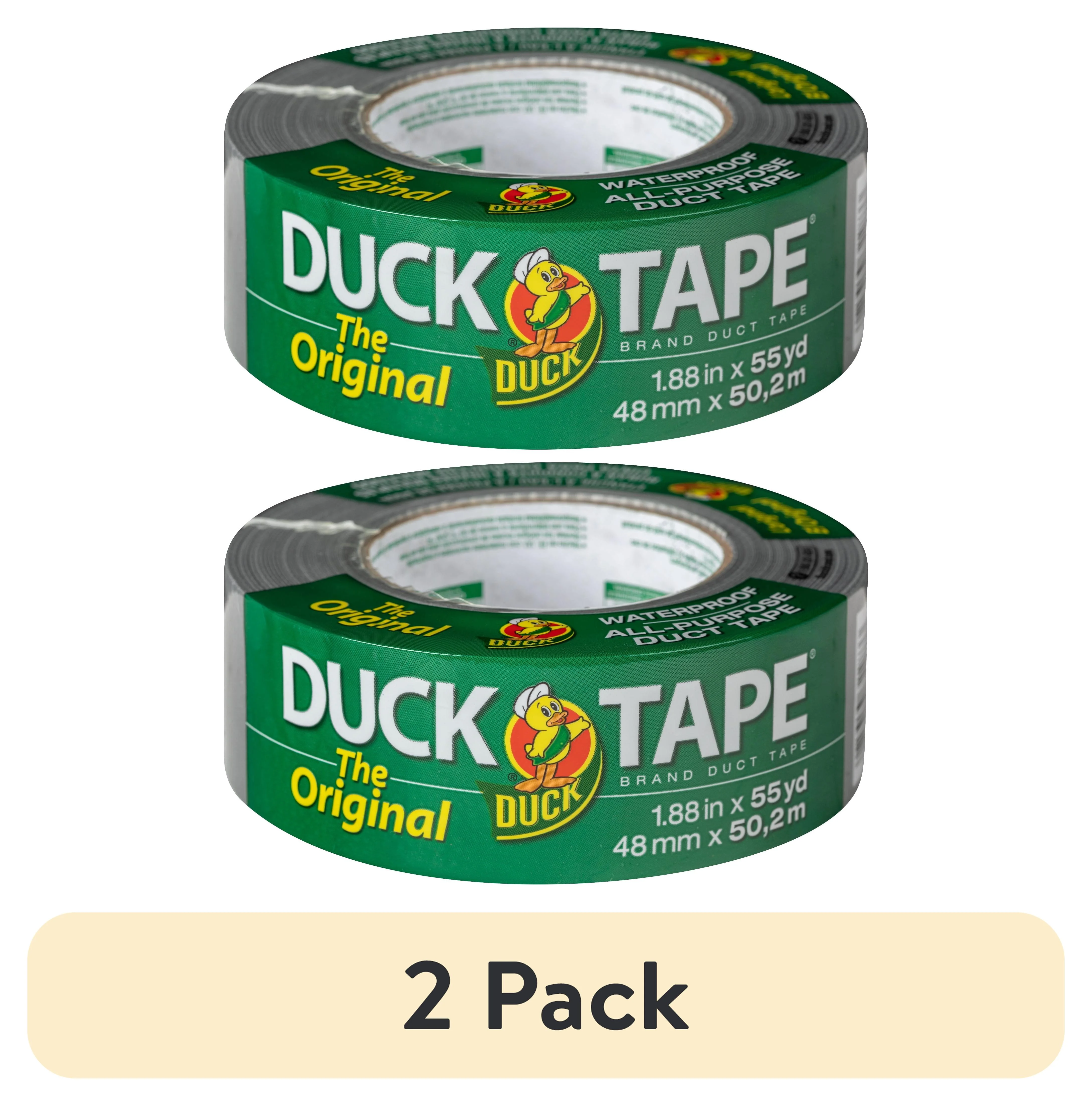 (2 pack) The Original Duck Tape Brand Duct Tape, 1.88 in. x 55 yd., Silver