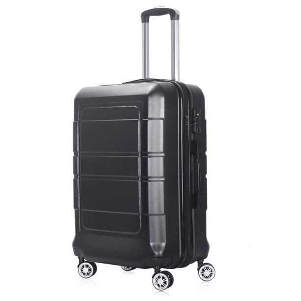 AEDILYS 20" Carry On Spinner Luggage with Ergonomic Handles, Black