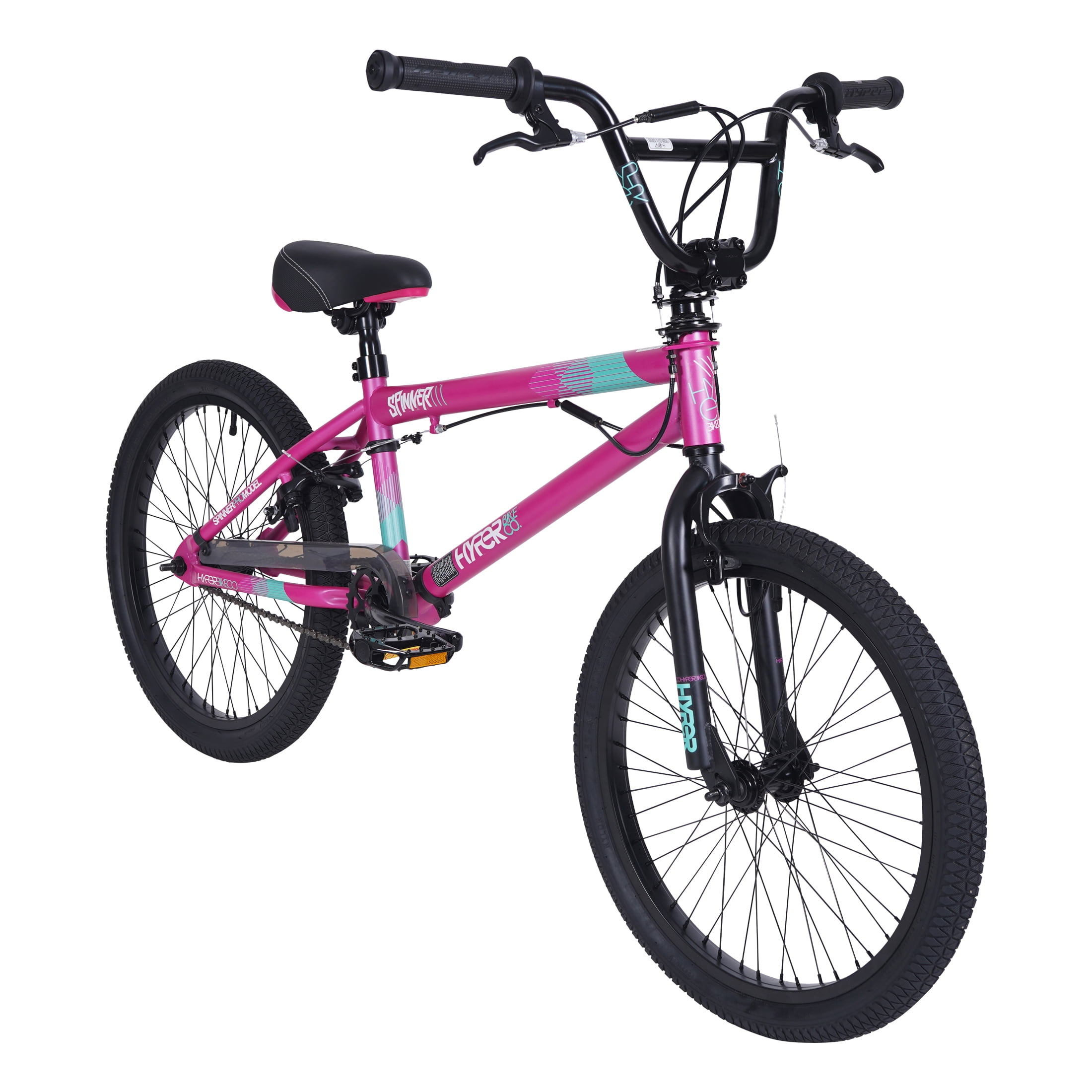 20" Hyper Bicycles Girl's Spinner BMX Bike for Kids, Pink, Age Group 8 to 13, Child, Tween
