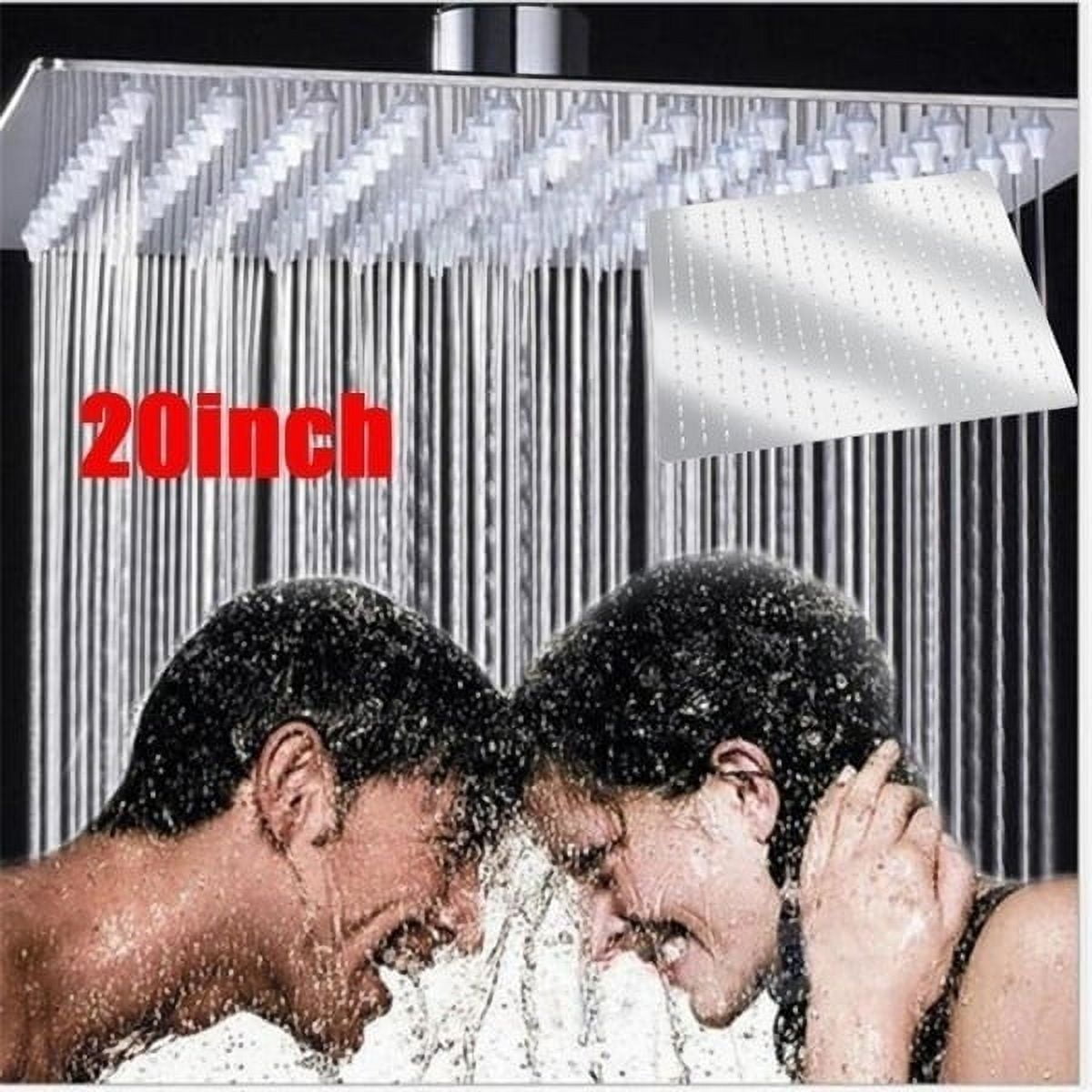 20" Modern Style Stainless Steel Square Rain Shower Head Rainfall Bathroom Top Sprayer