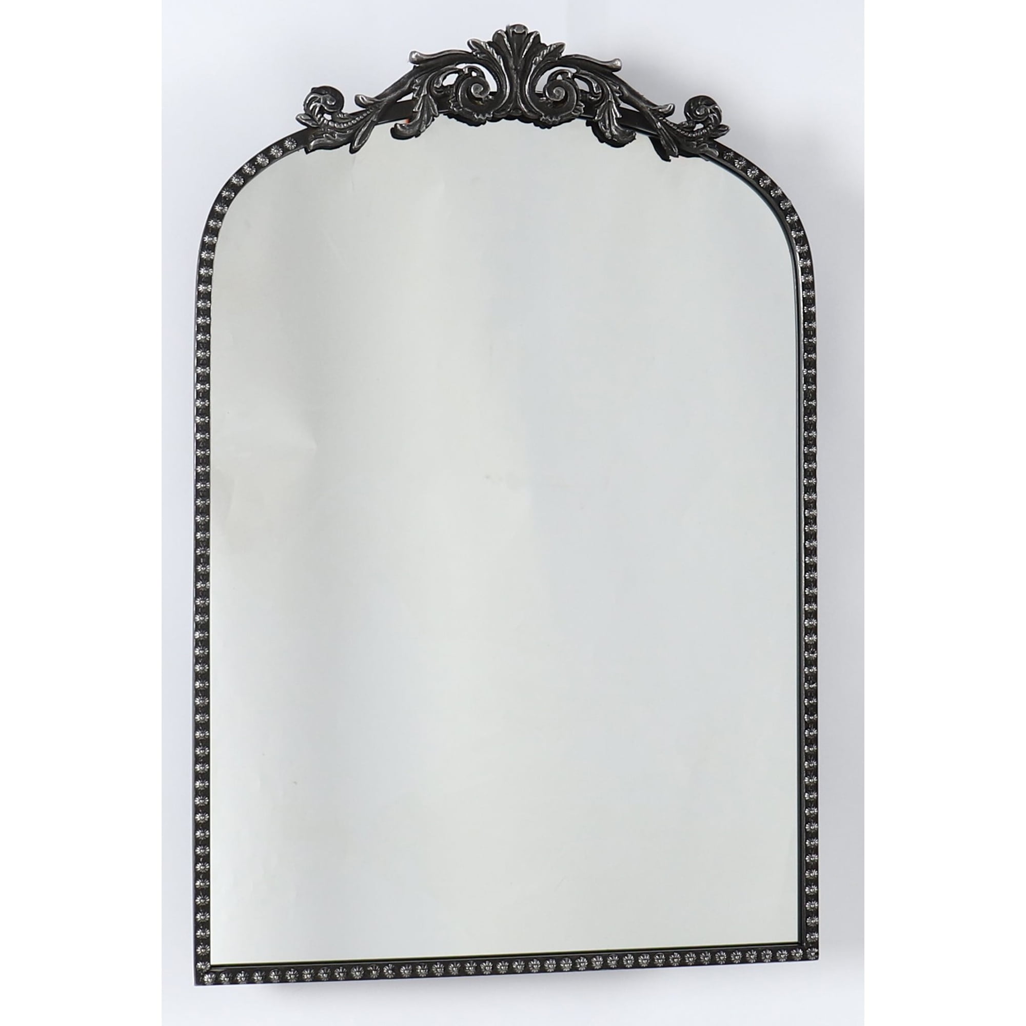 20” X 30” Filigree Arch Metal Wall Mirror Decor In Black