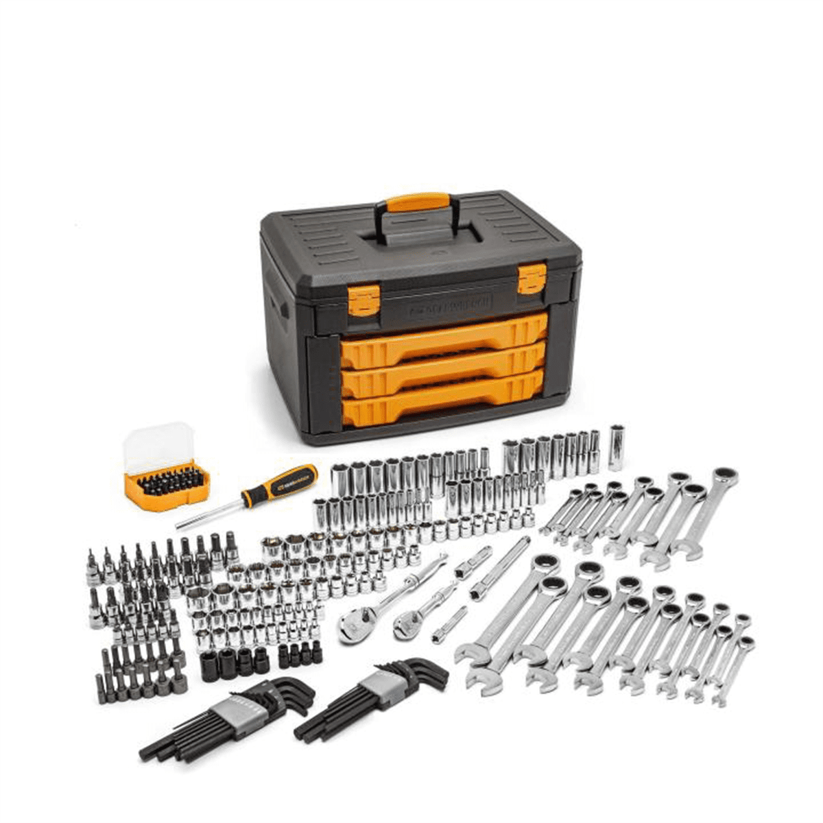 232 Piece 1/4", 3/8" Drive Metric & SAE Mechanics Hand Tool Set
