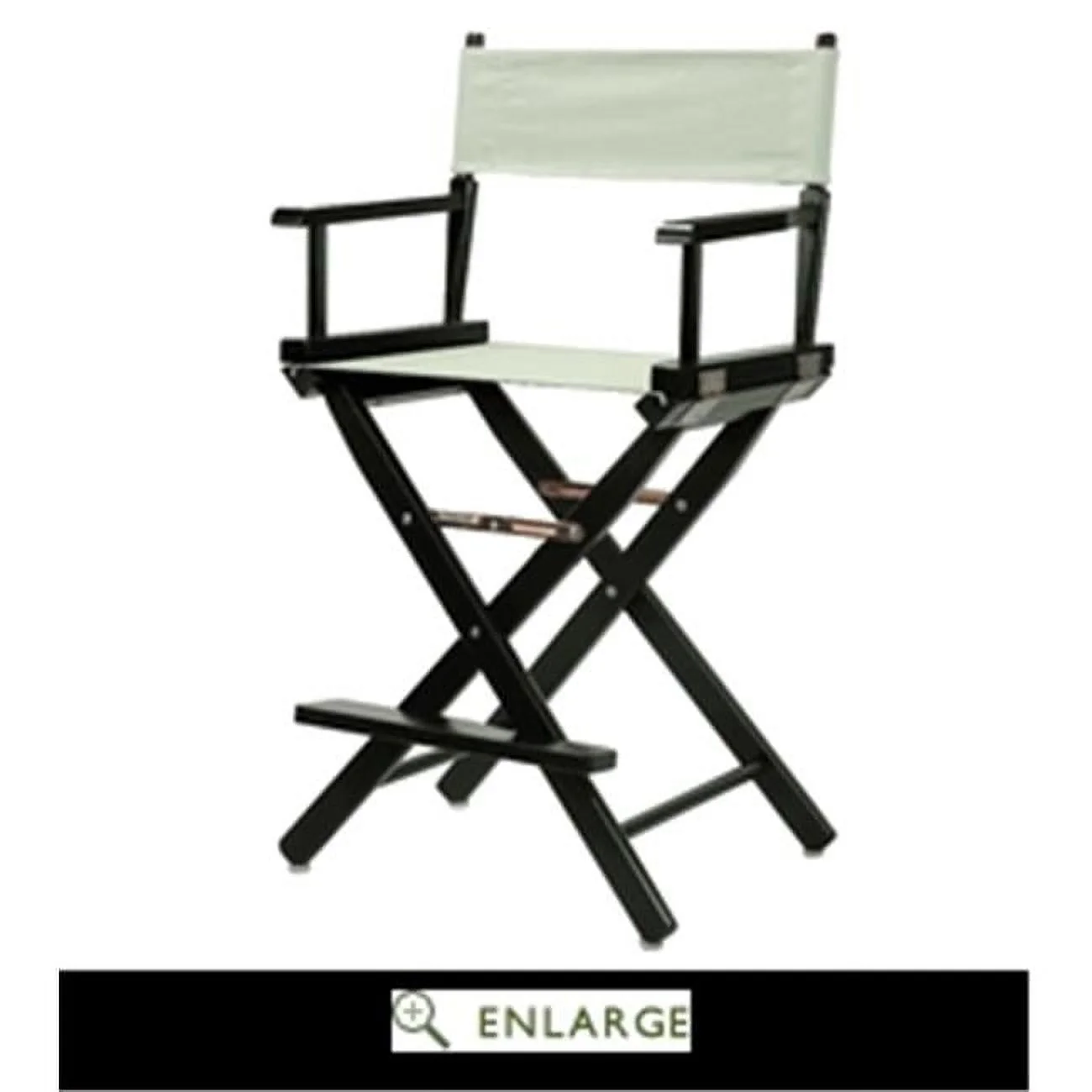 "24" Director's Chair Black Frame-Gray Canvas"