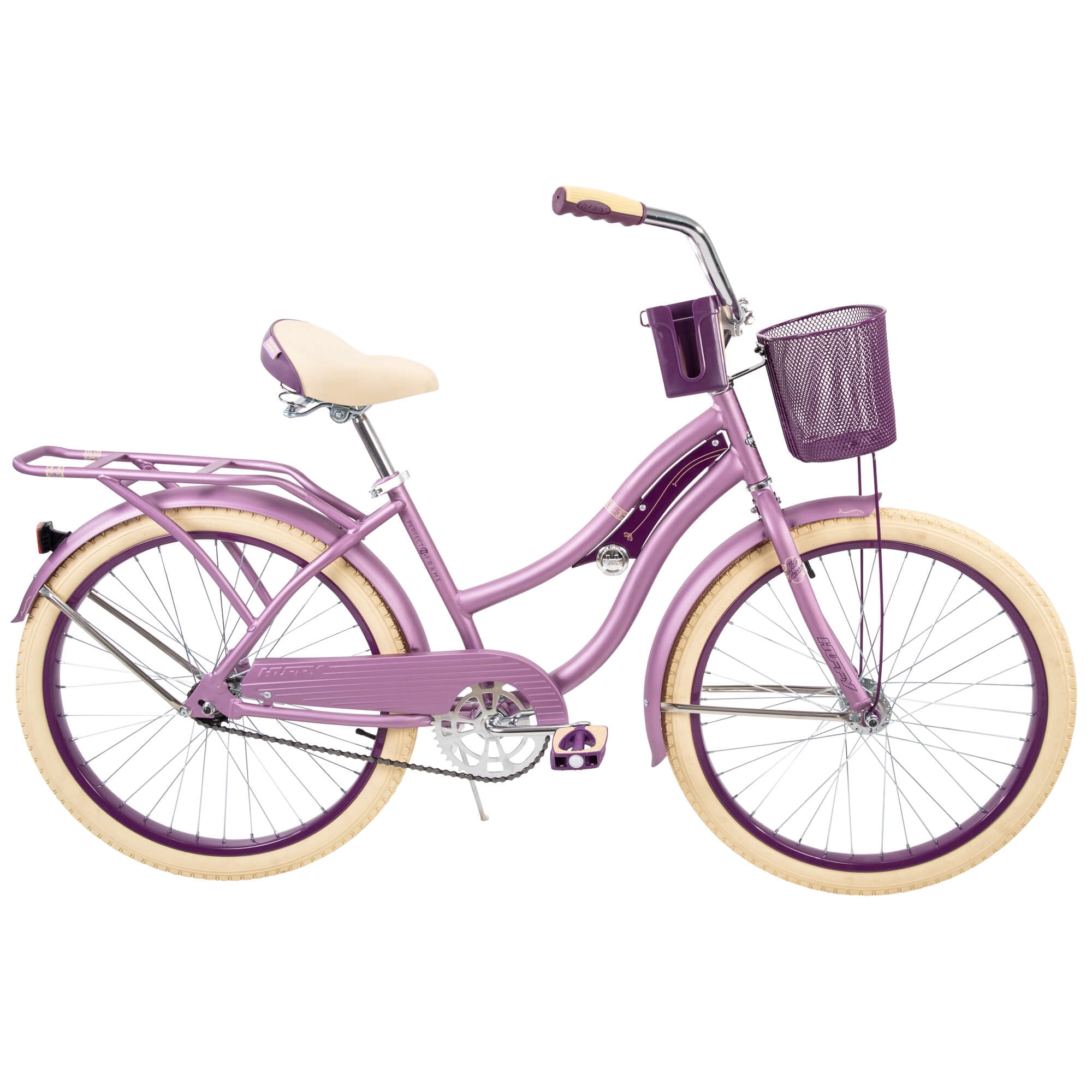 24" Huffy Nel Lusso Girls Cruiser Bicycle, 24" Wheels, Ages 12-19 Years Old, Purple, Cruiser Bike