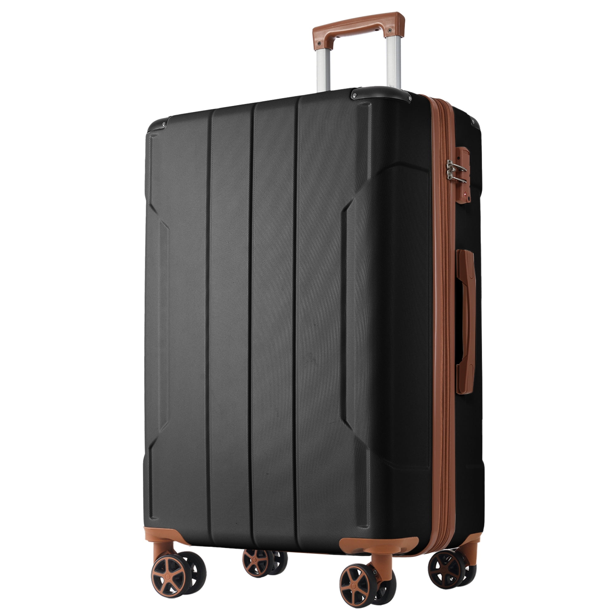 28 Inch Checked Luggage ABS+PC Lightweight Hardshell Suitcase with TSA Lock & Spinner Silent Wheels,Convenient for Trips