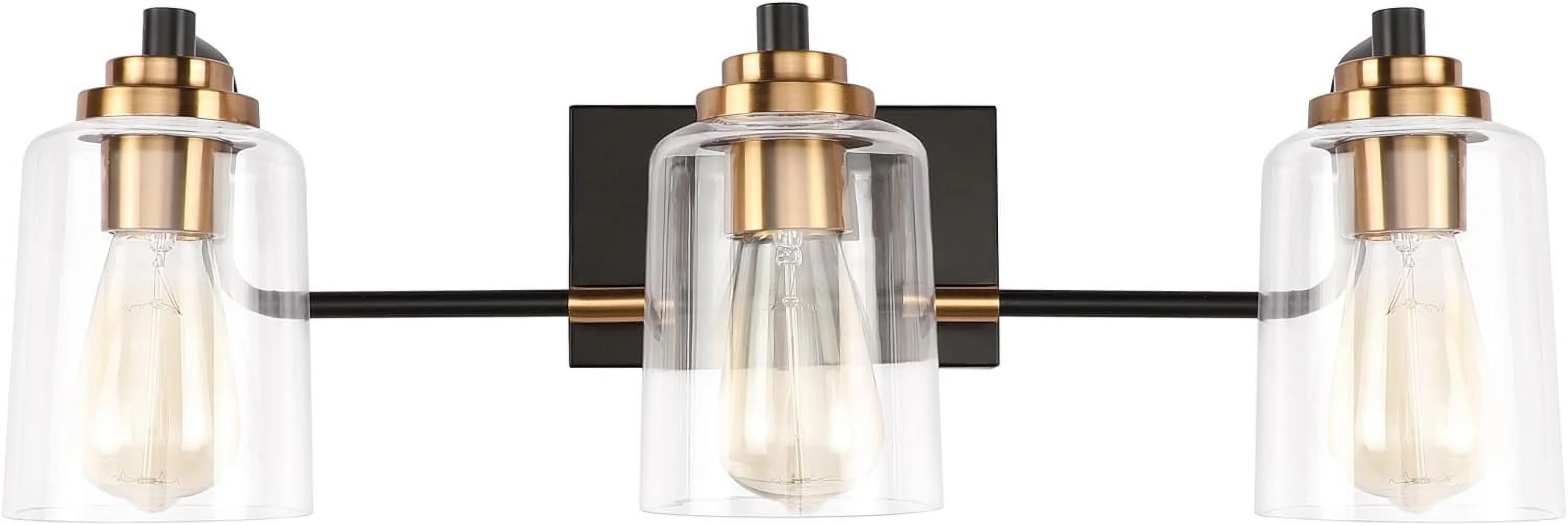 3 Head Vintage Bath Vanity Light Wall Bathroom Over Mirror Modern Glass Shade Light Fixtures (3 Lights-Exclude Bulb)