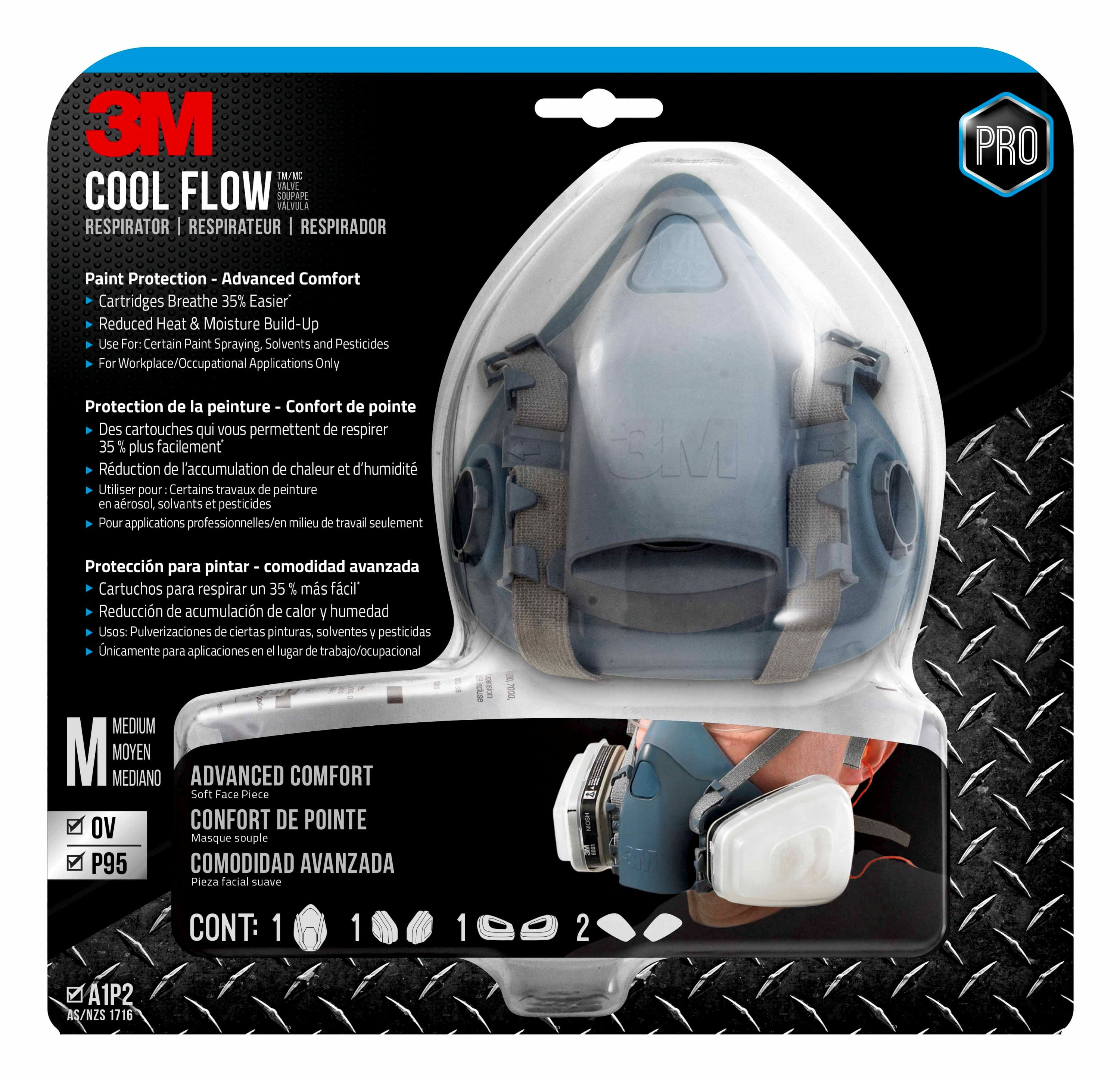 3M™ Pro Paint Respirator - Medium, 7512PA1-A-PS, 1 pack