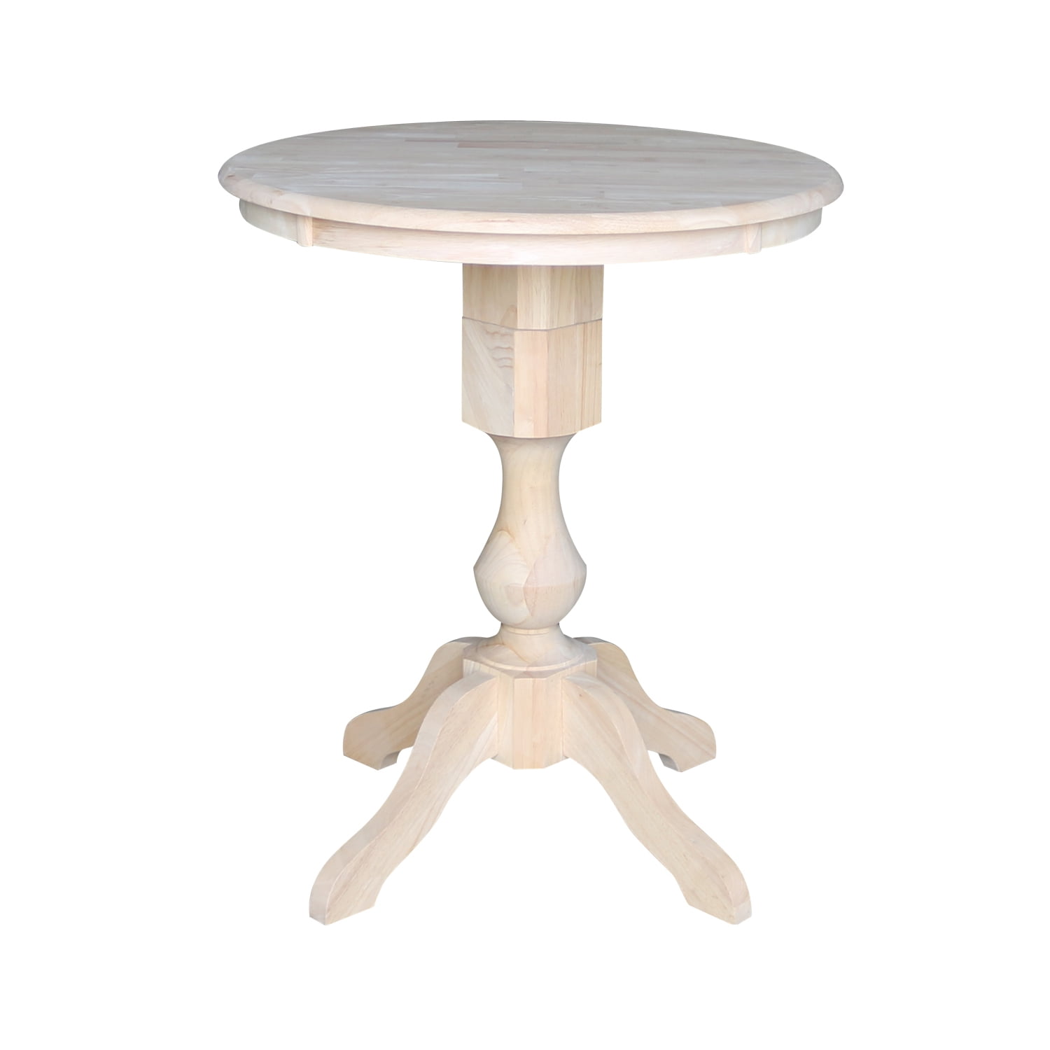 30" Round Top Pedestal Counter Height Table - Unfinished