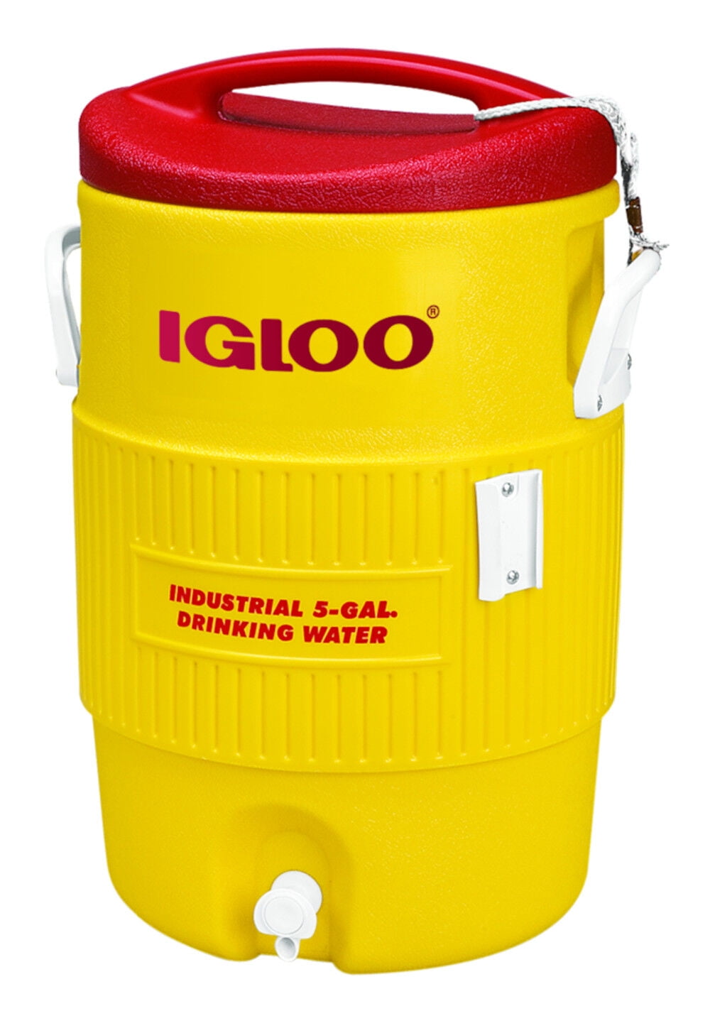 Igloo 5 Gallon Portable Water Cooler with Spout, Heavy Duty Plastic, Pressure-Fit Lid, Yellow
