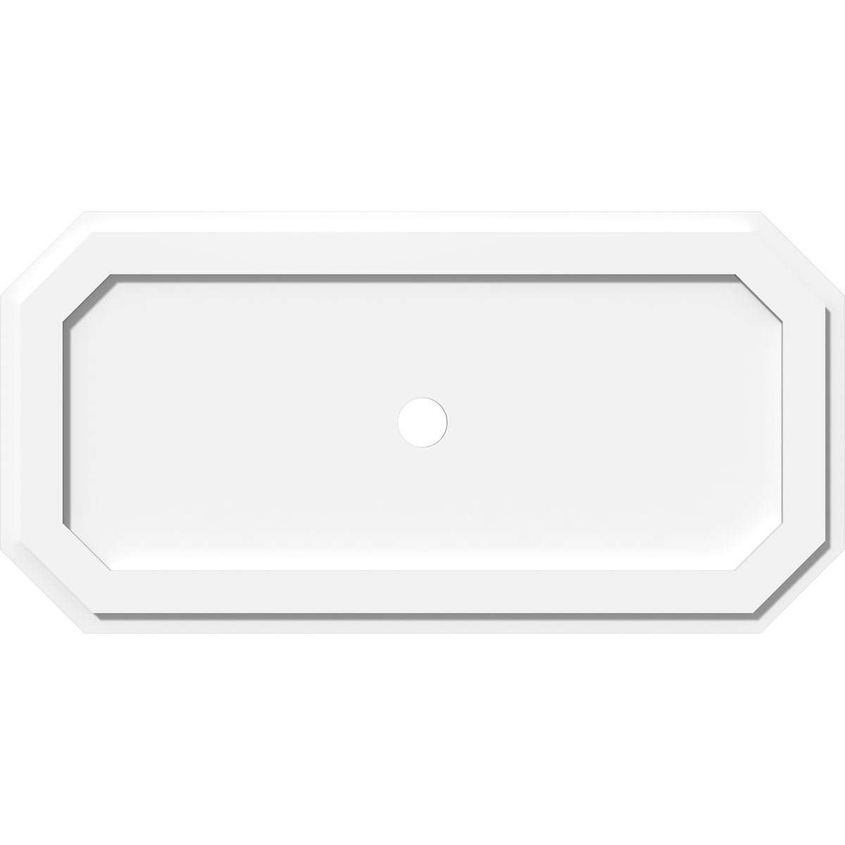 34"W x 17"H x 2"ID x 11 3/4"C x 1"P Emerald Architectural Grade PVC Contemporary Ceiling Medallion