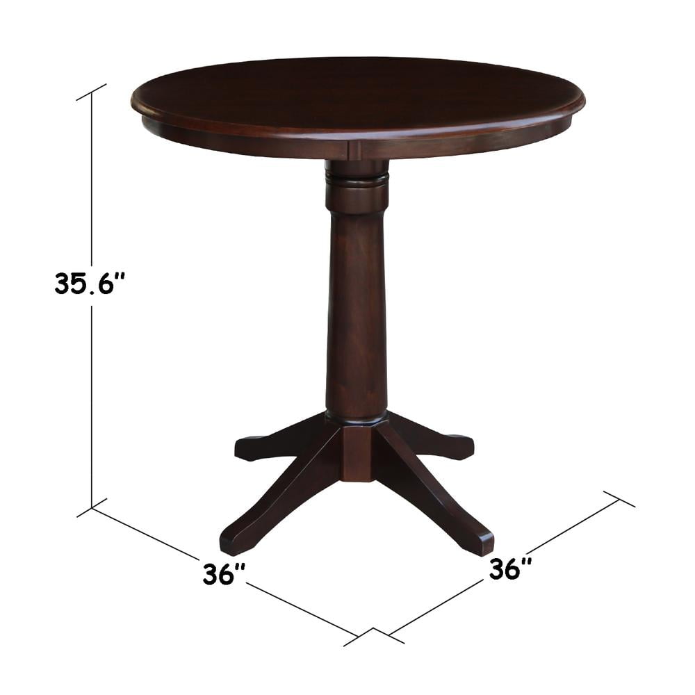 36" Round Pedestal Dining Table - Mocha