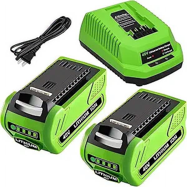 Vpment 4.0Ah Replacement 40V Battery 2Pack and Charger Replacement for Greenworks Battery