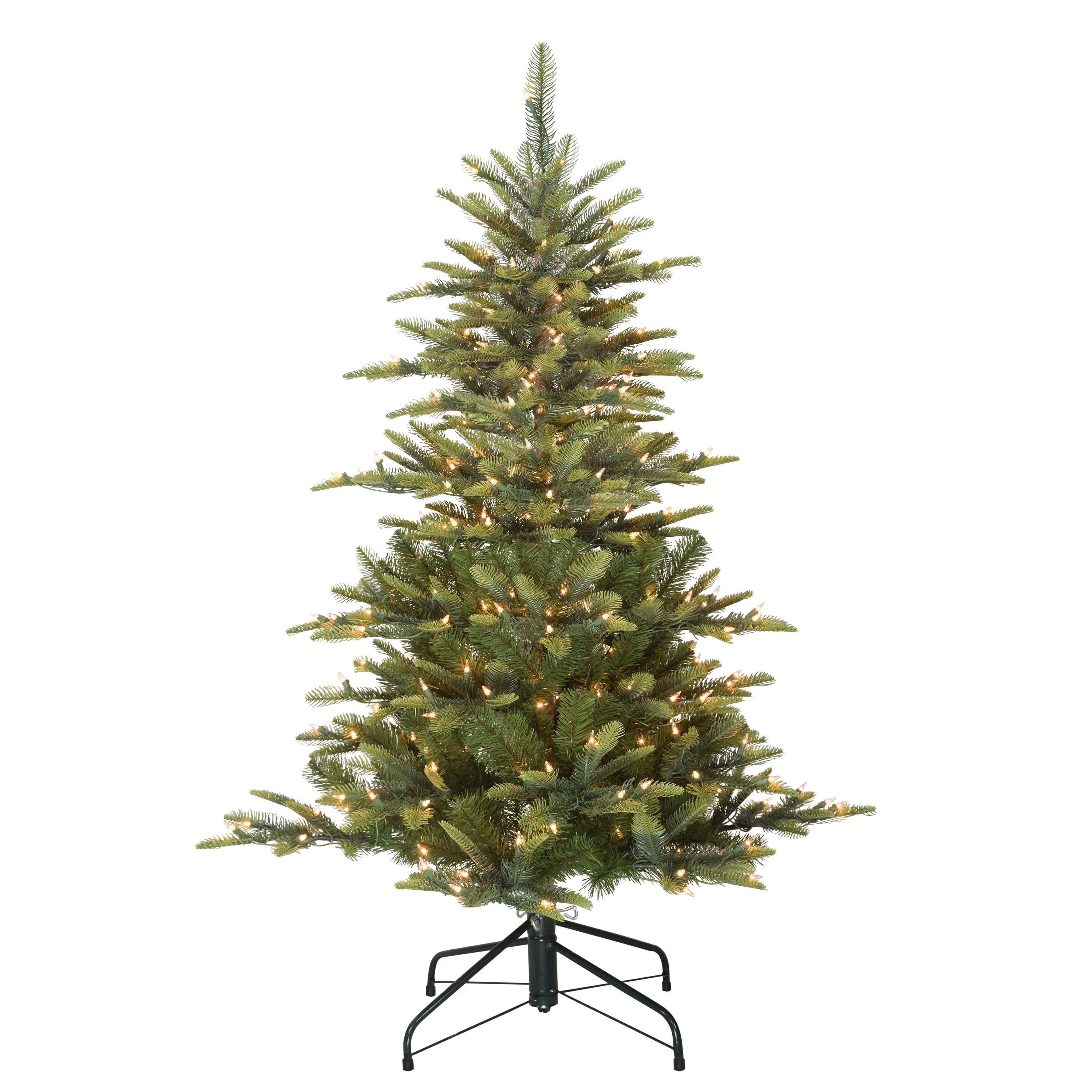 4 1/2 ft. Pre-lit Aspen Green Fir Artificial Christmas Tree in Green, 250 UL listed Clear Lights
