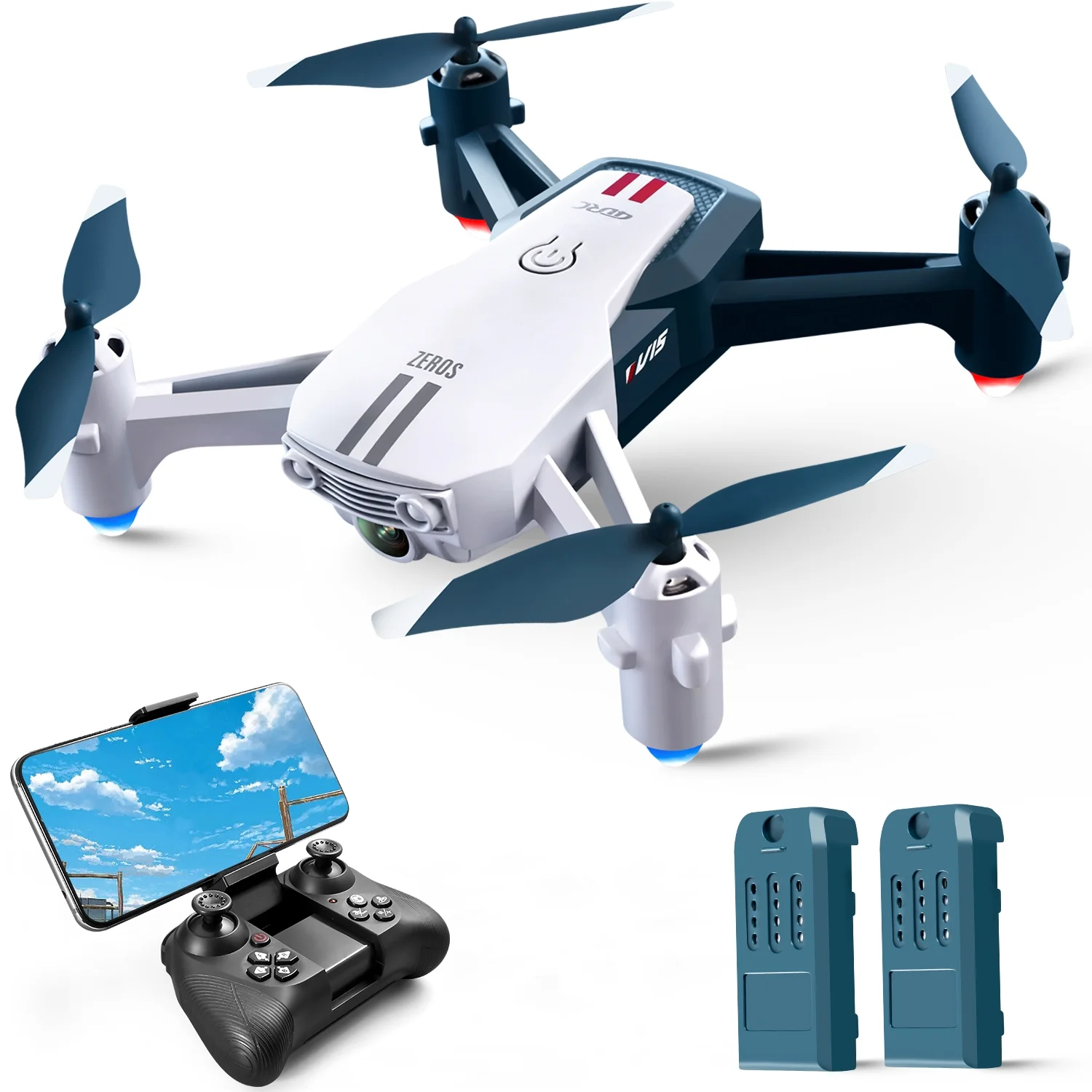 4DRC V15-1080P Wifi FPV Drone with 1080P HD Camera, Headless Mode/3D Flips, RC Quadcopter for Beginners,Bluey