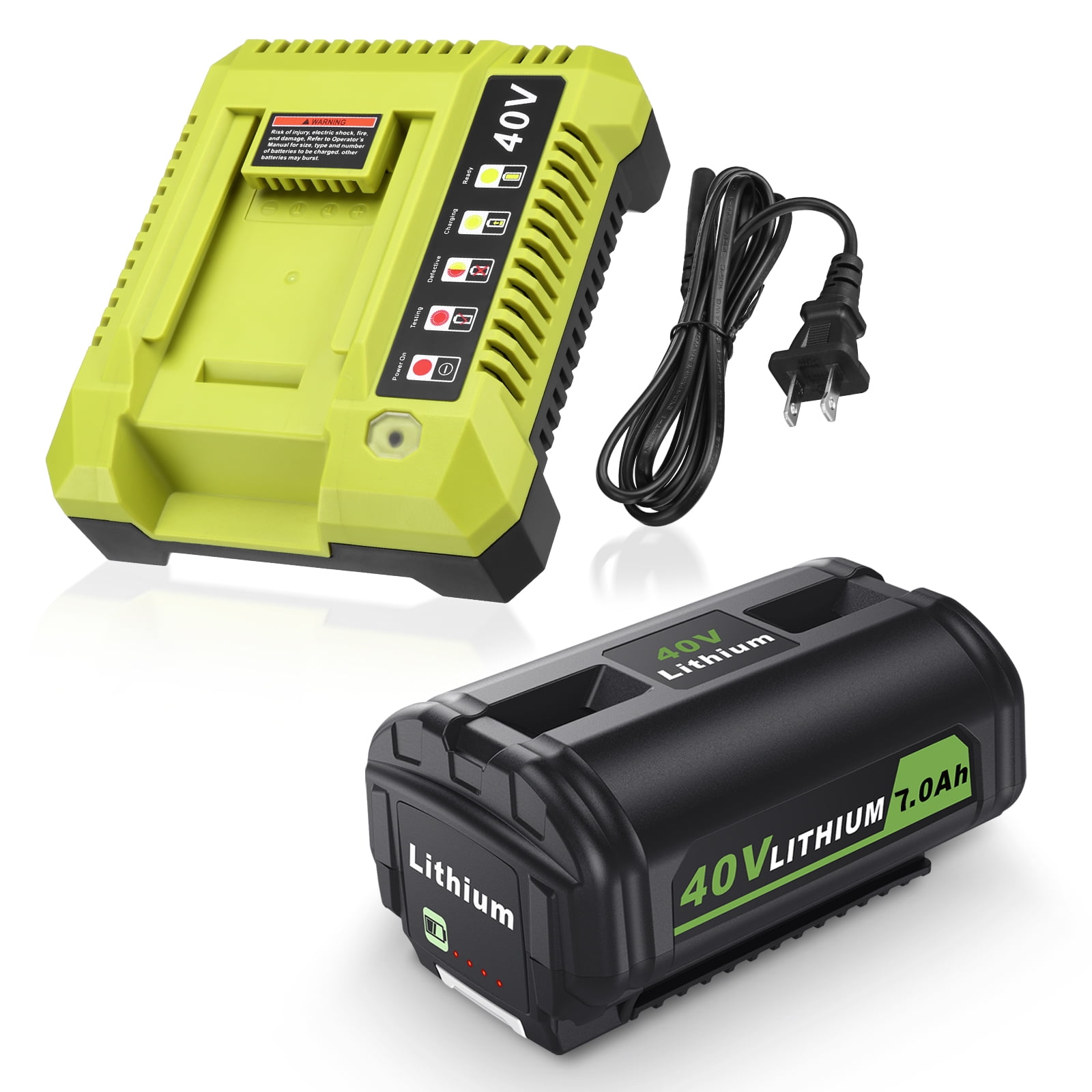 40V 7.0Ah Lithium-Ion Battery and Rapid Battery Charger OP401 for Ryobi 40 Vlot Power Tools OP4026 OP40602 OP4050A OP4040 OP4030