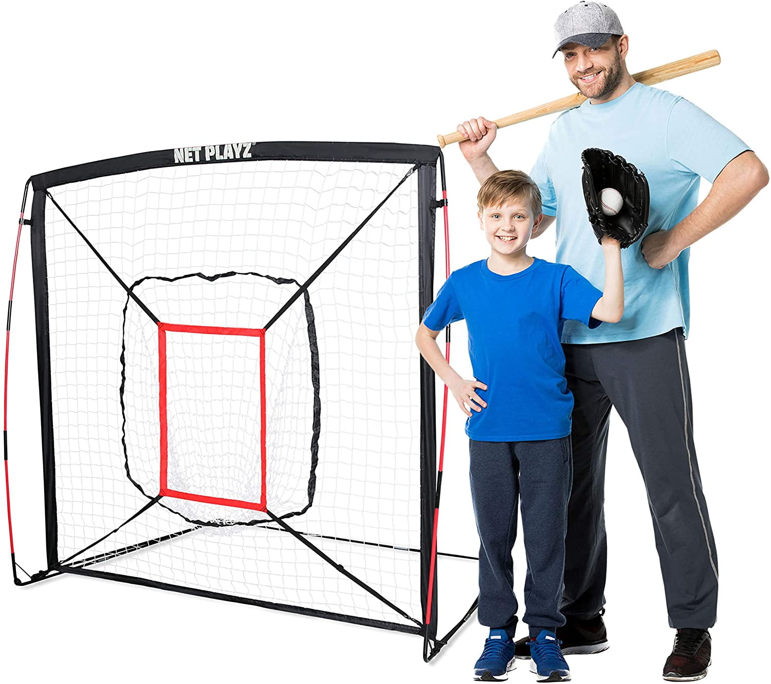 5' x 5' Baseball & Softball Practice Hitting & Pitching Net similar to Bow Frame, Great for All Skill Levels